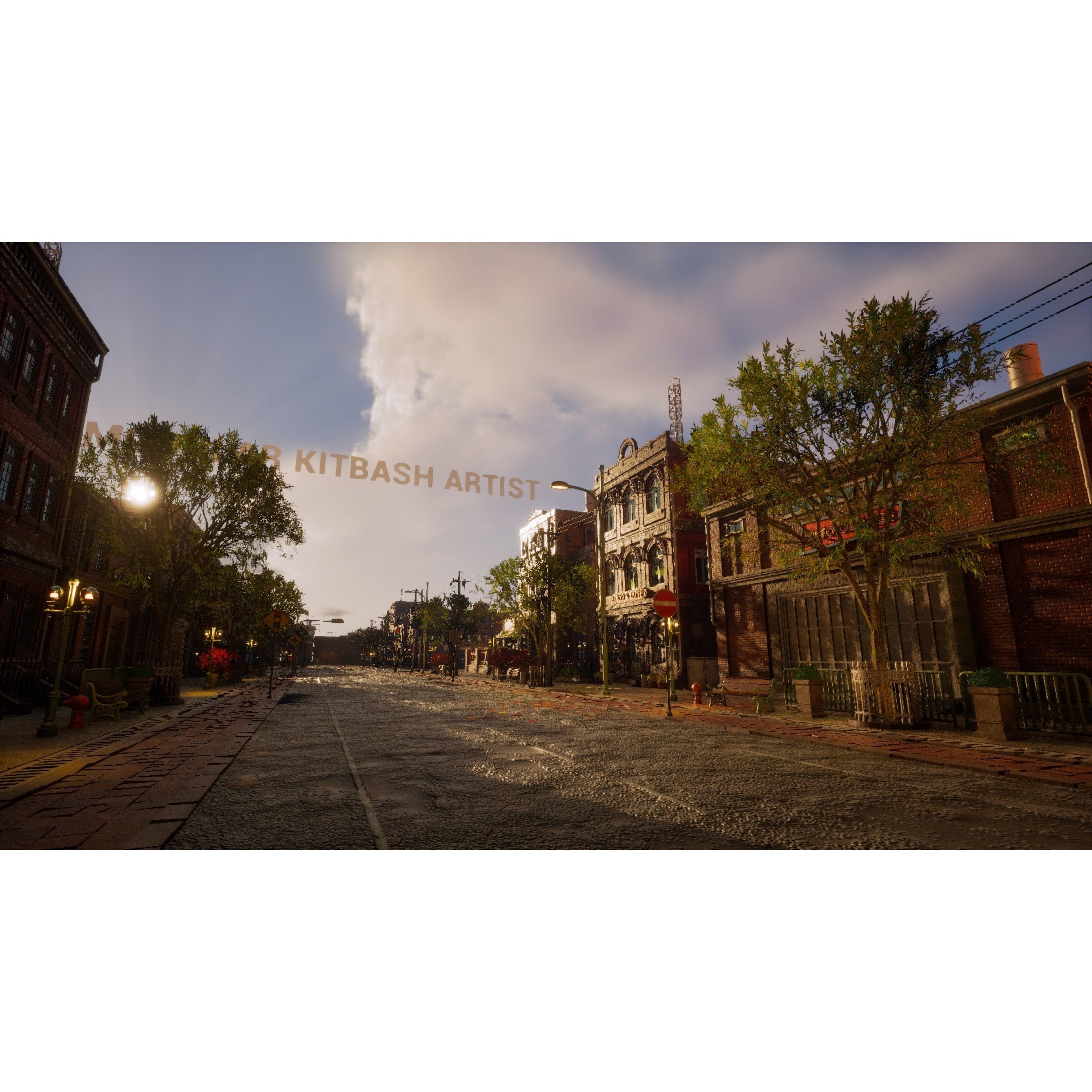 Urban City Scene - Low-Poly Game-Ready 3D Model - View 46