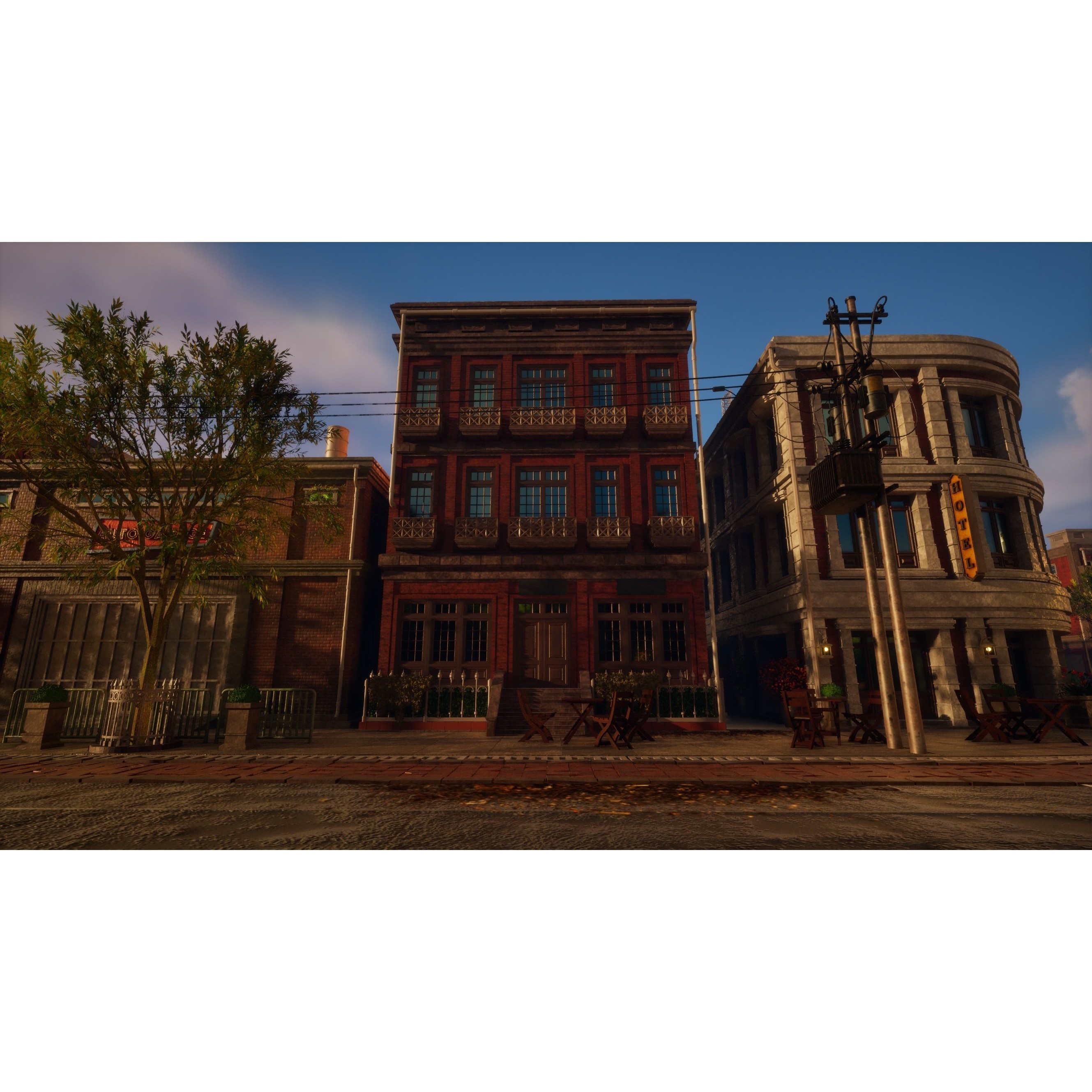 Urban City Scene - Low-Poly Game-Ready 3D Model - View 47