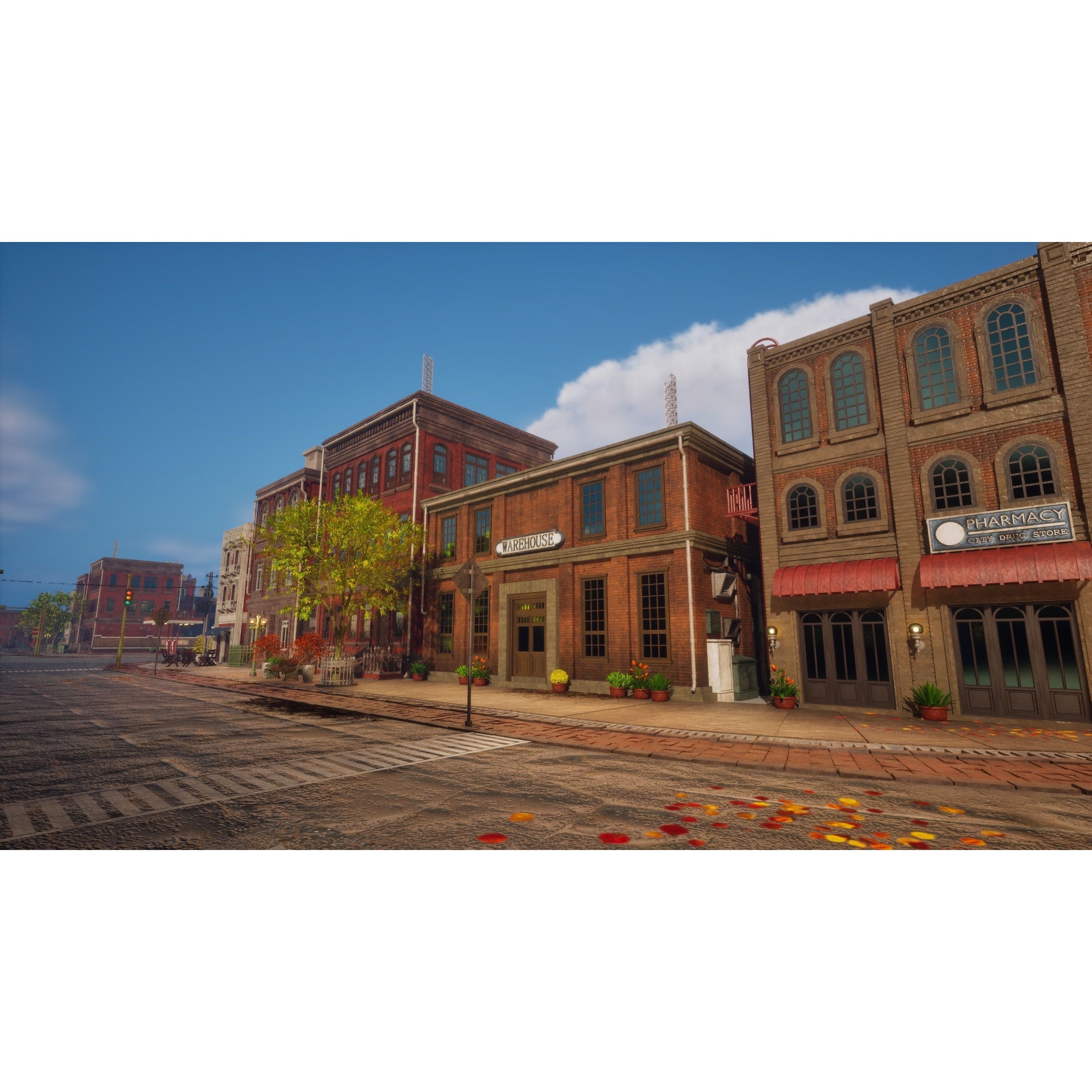 Urban City Scene - Low-Poly Game-Ready 3D Model - View 51