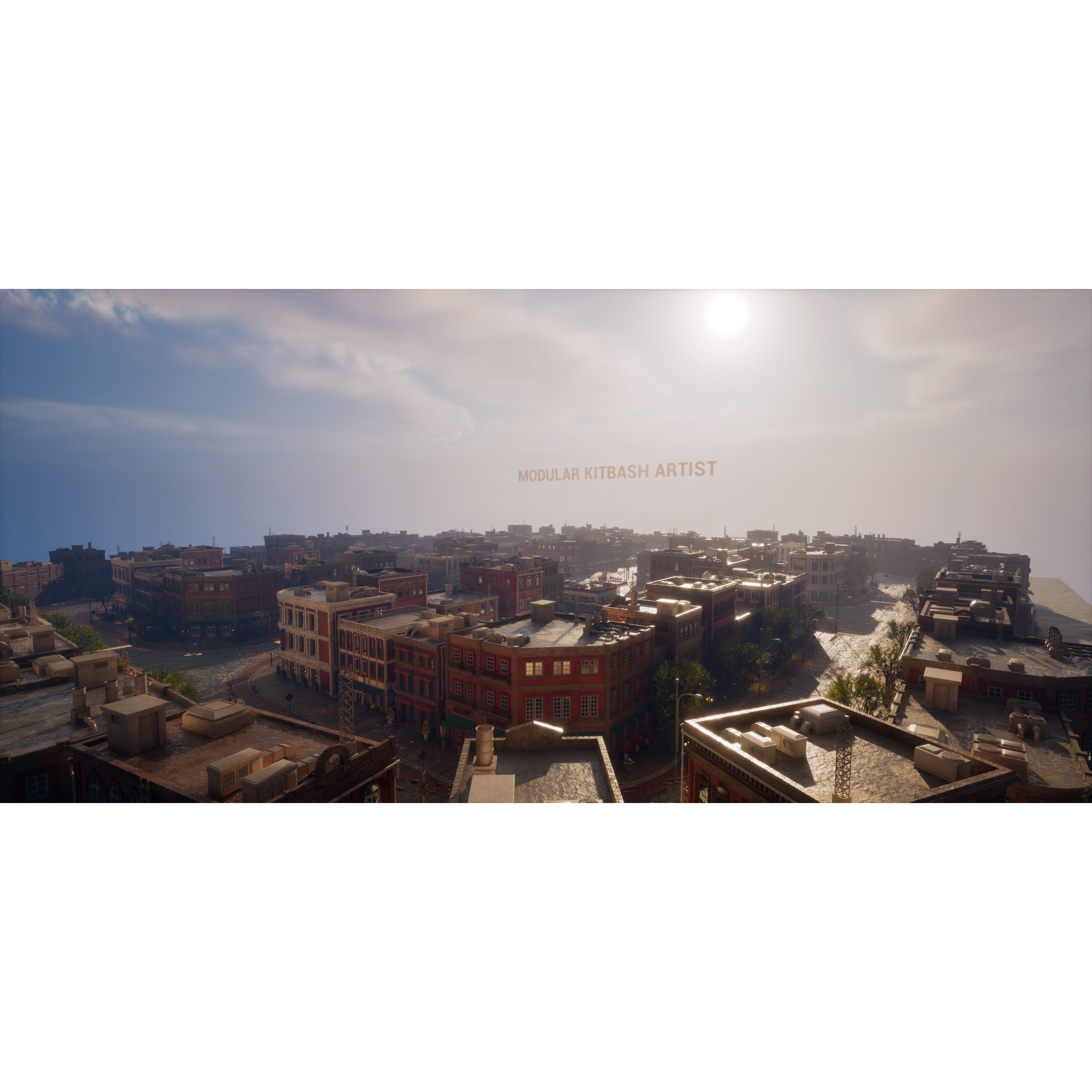 Urban City Scene - Low-Poly Game-Ready 3D Model - View 52