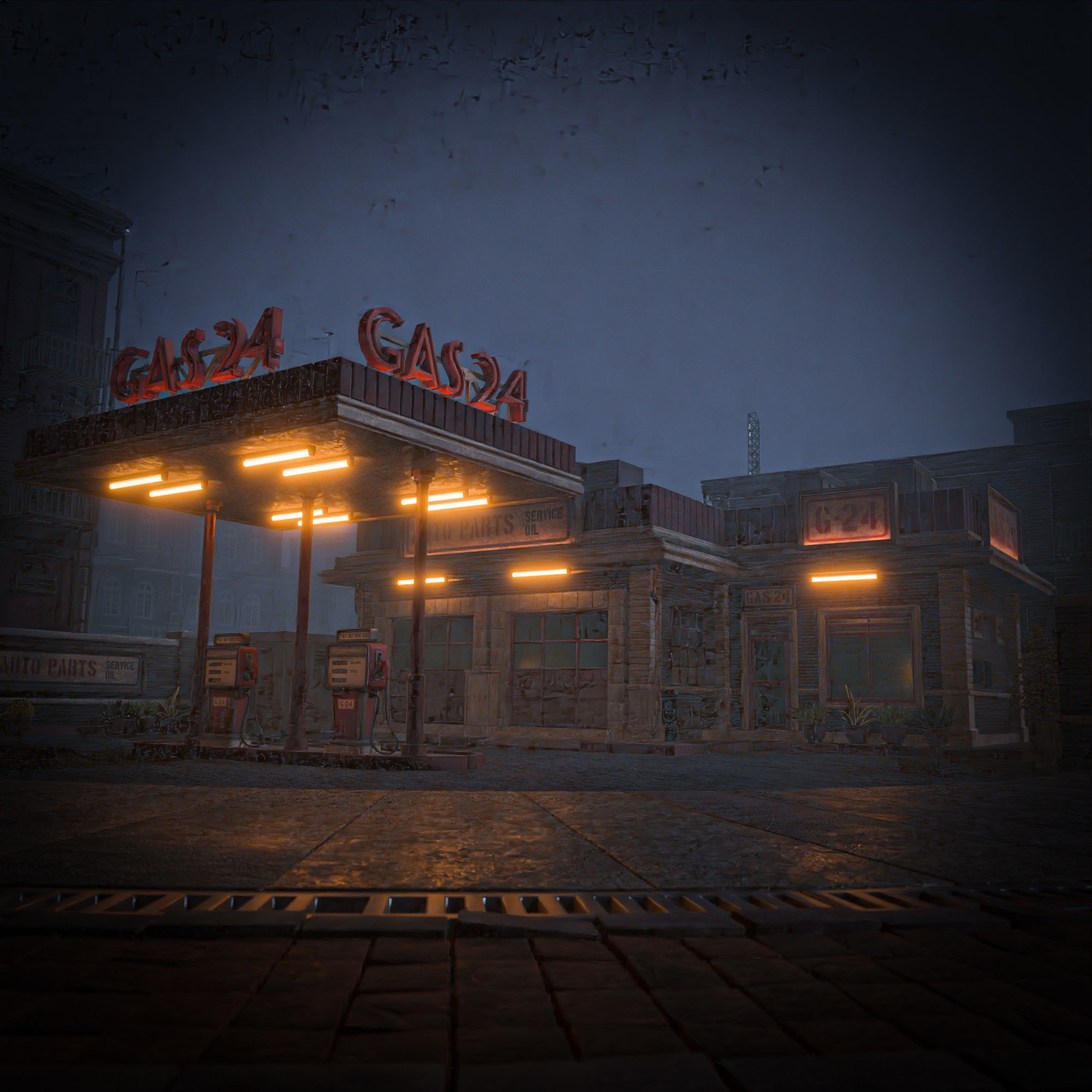 Urban City Scene - Low-Poly Game-Ready 3D Model - View 53