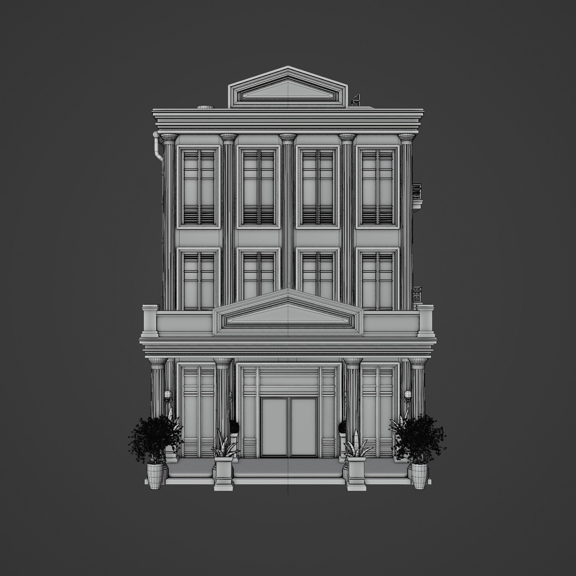 Urban City Scene - Low-Poly Game-Ready 3D Model - View 58