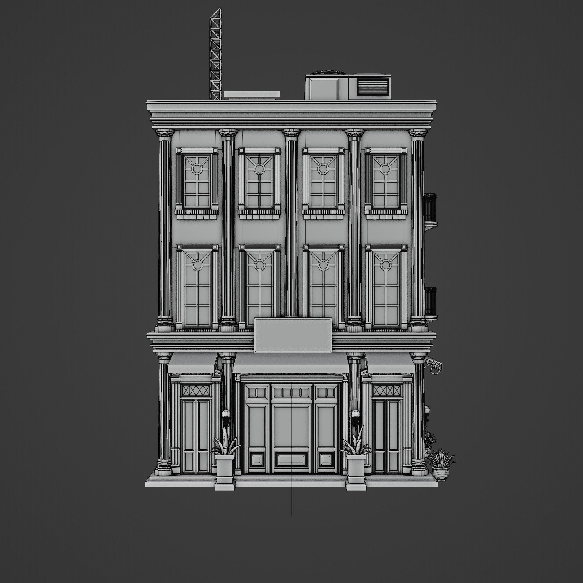 Urban City Scene - Low-Poly Game-Ready 3D Model - View 61