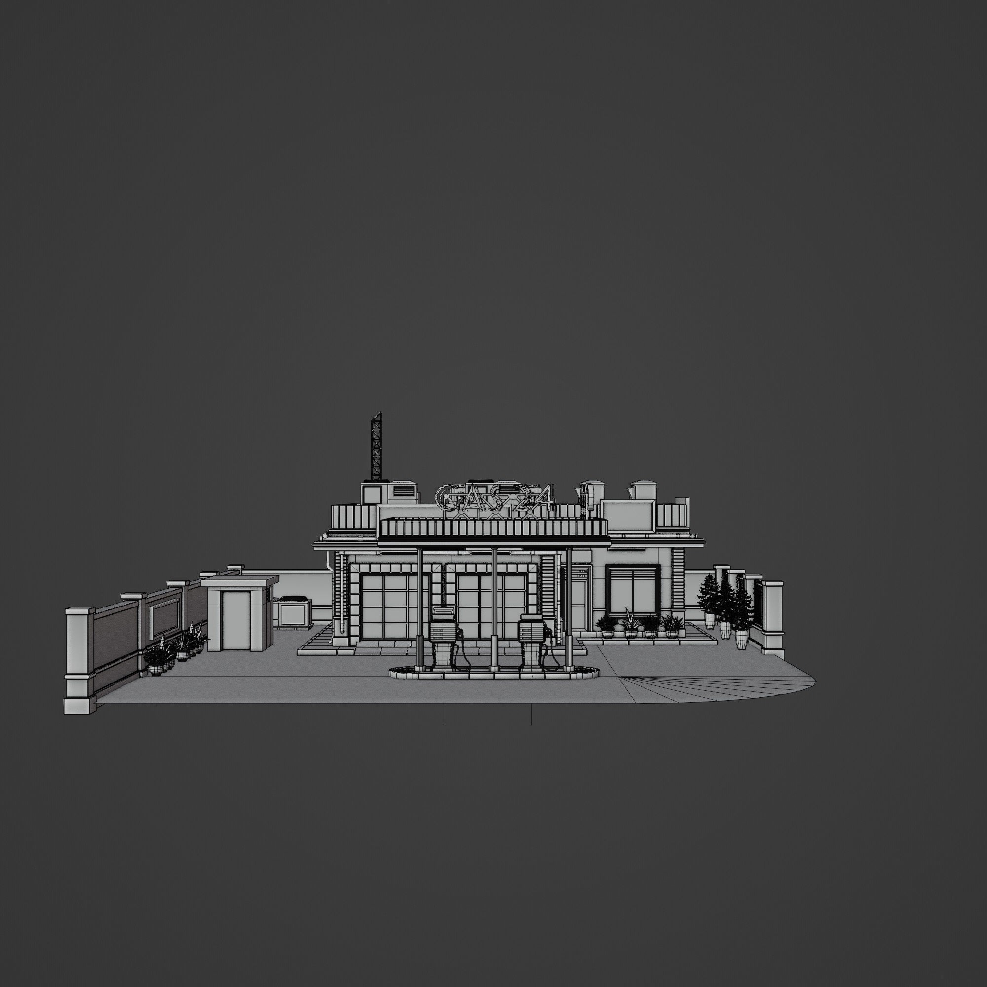 Urban City Scene - Low-Poly Game-Ready 3D Model - View 64