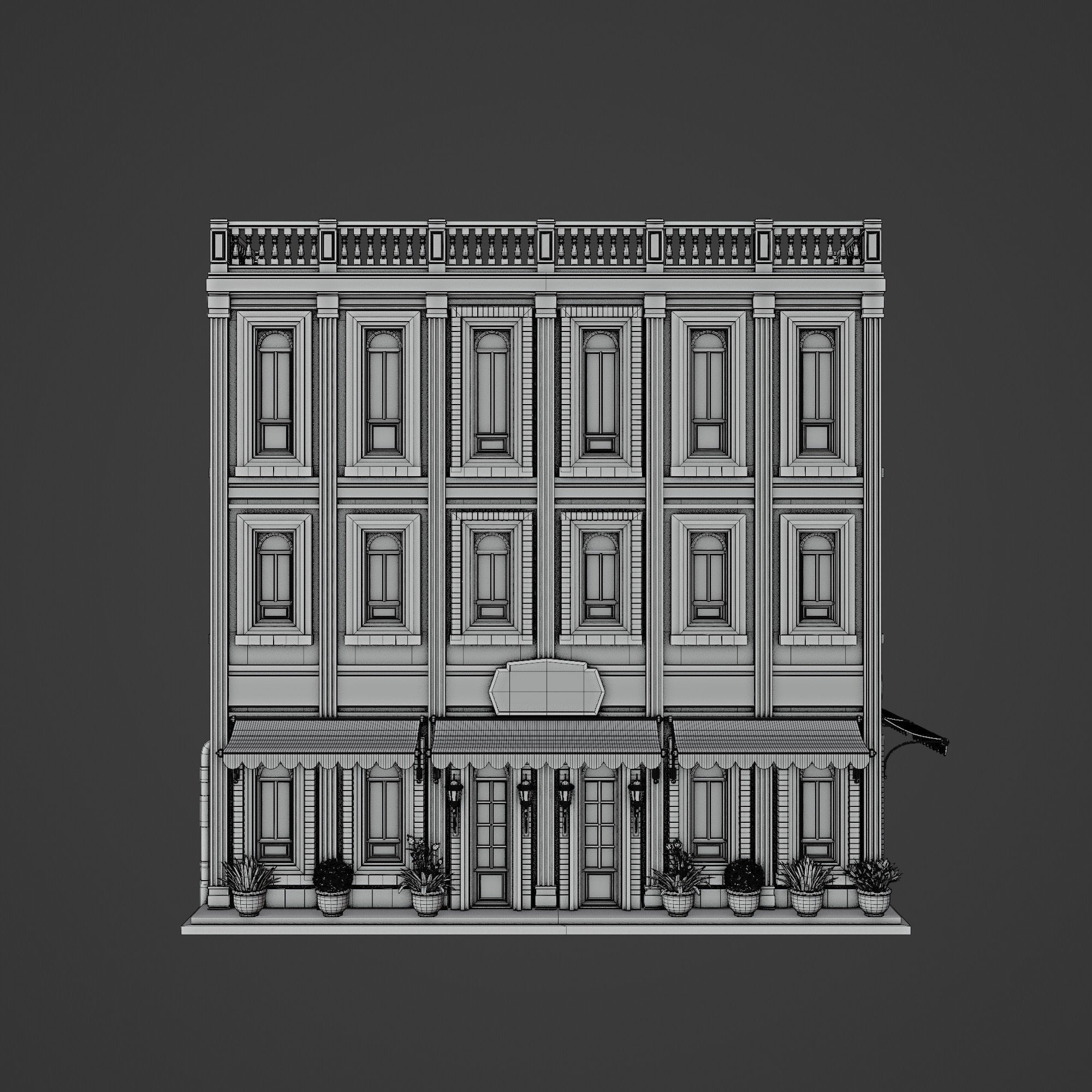 Urban City Scene - Low-Poly Game-Ready 3D Model - View 66