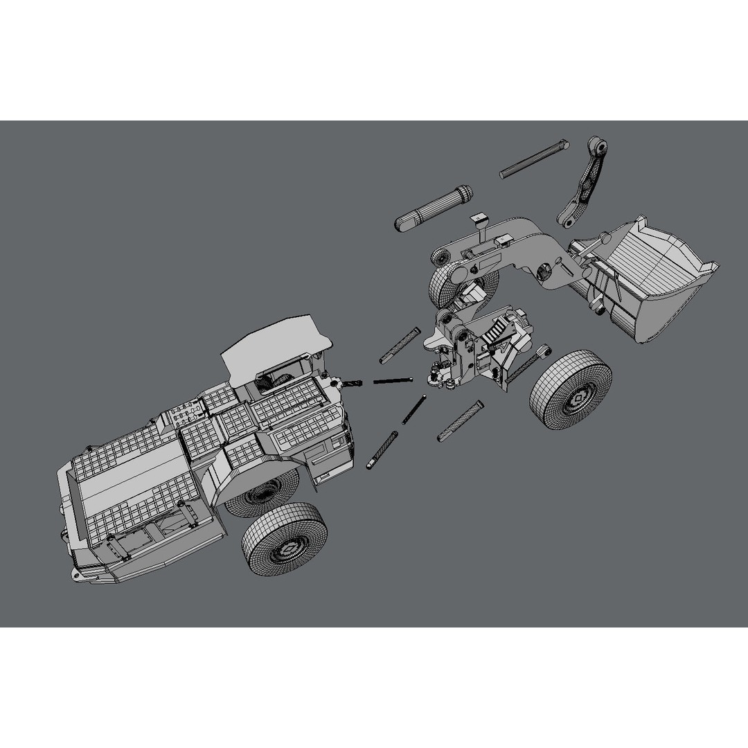 Atlas Copco Scooptram ST7 3D Model – High Poly Battery-Powered Loader - View 9