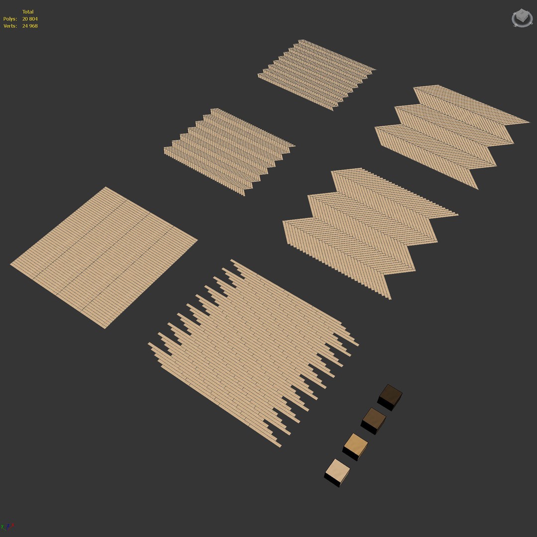 Wood Floor 3D Model – PBR Textures, Multiple Styles, FBX - View 9