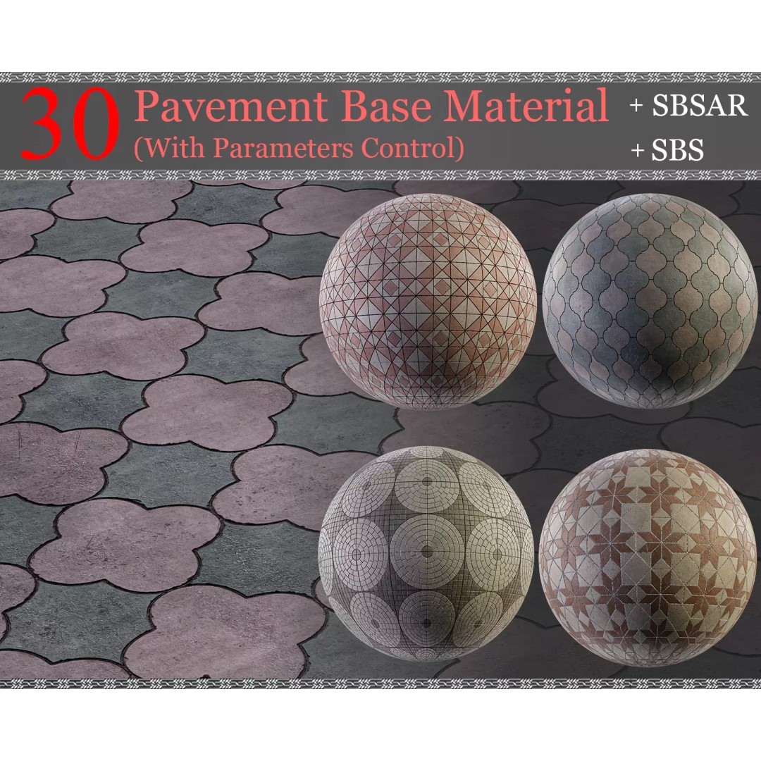 Pavement Base Material 3D Model – PBR Textures, SBS/SBSAR Formats - View 2