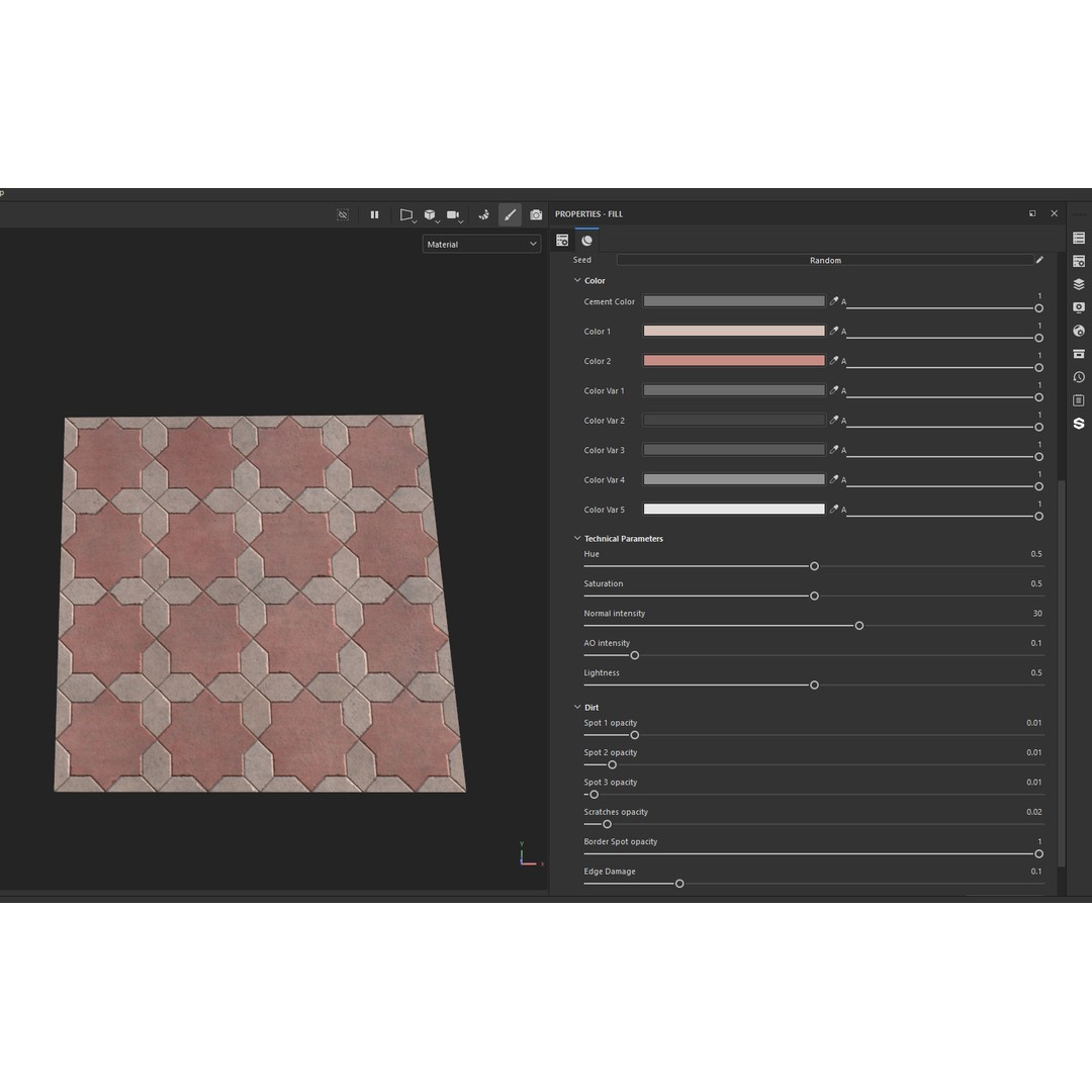 Pavement Base Material 3D Model – PBR Textures, SBS/SBSAR Formats - View 3