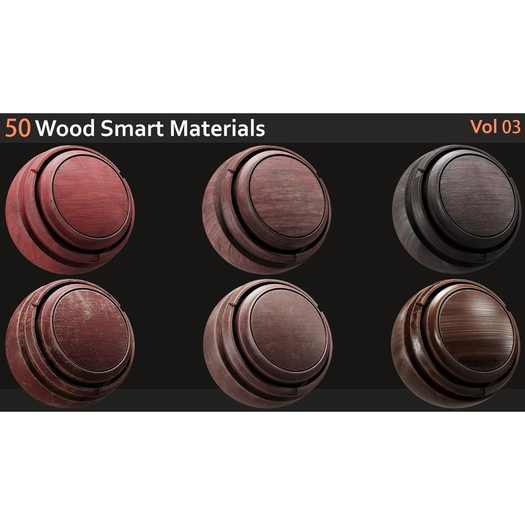 Wood Smart Materials 3D Model – 50 High-Quality Textures for Substance Painter