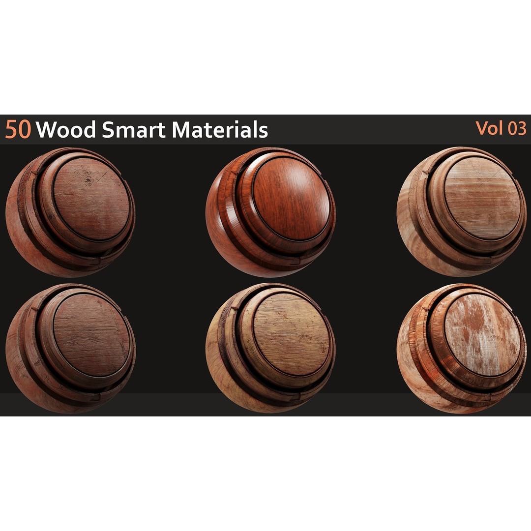 Wood Smart Materials 3D Model – 50 High-Quality Textures for Substance Painter - View 10