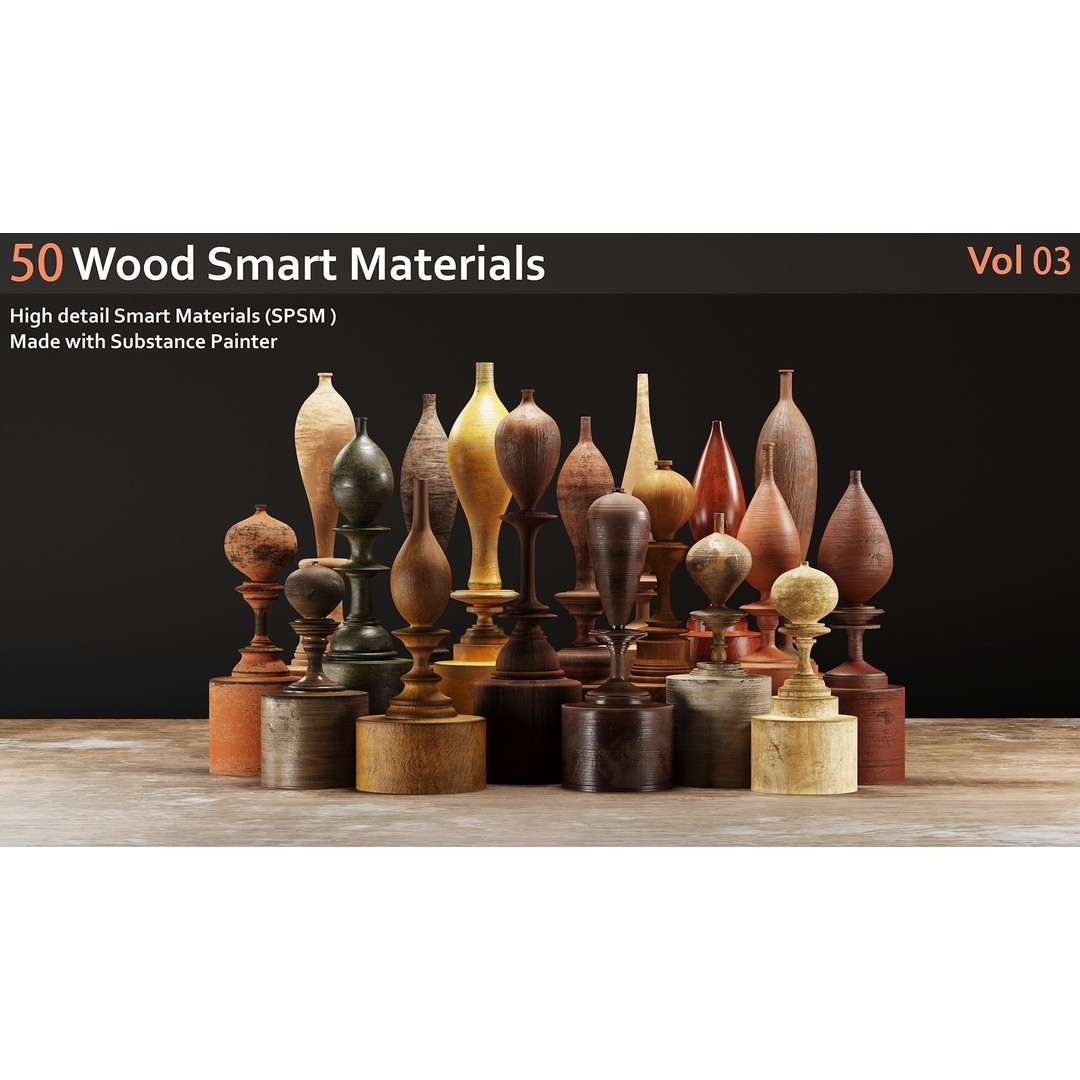 Wood Smart Materials 3D Model – 50 High-Quality Textures for Substance Painter - View 4