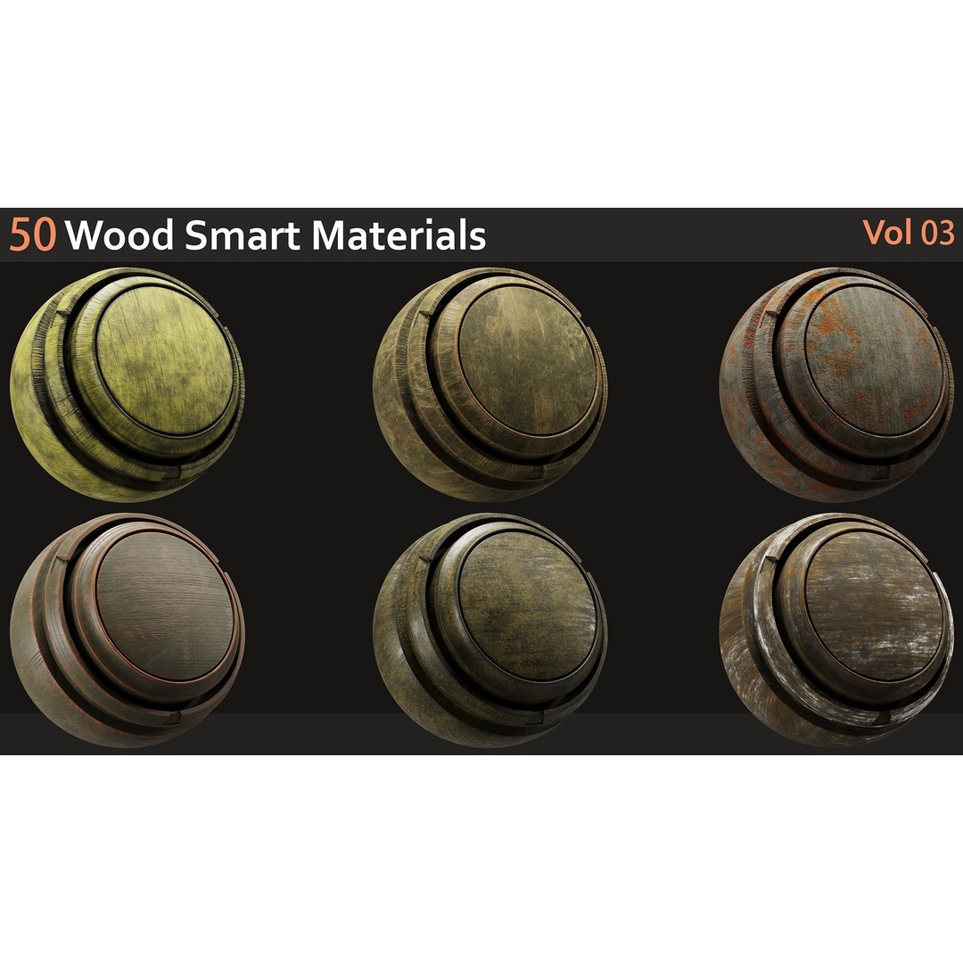 Wood Smart Materials 3D Model – 50 High-Quality Textures for Substance Painter - View 5