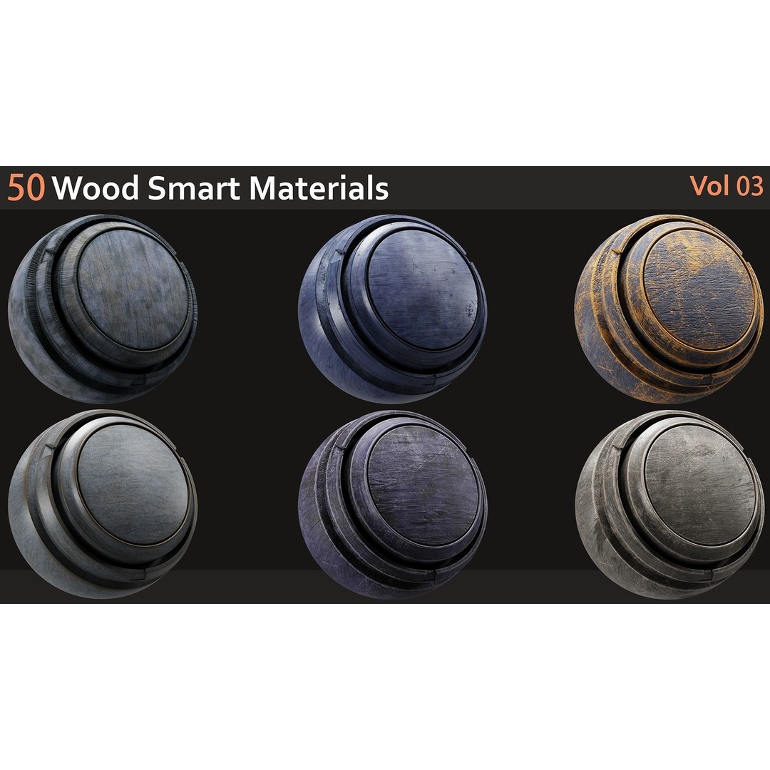 Wood Smart Materials 3D Model – 50 High-Quality Textures for Substance Painter - View 9