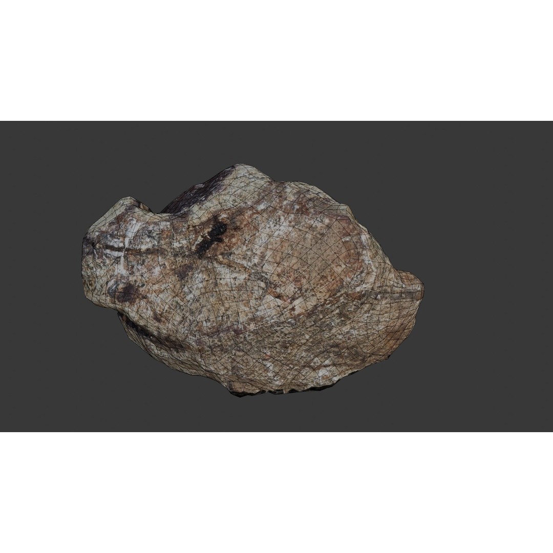 Weathered Boulder 3D Model – Low Poly Realistic Scan with PBR Textures - View 4