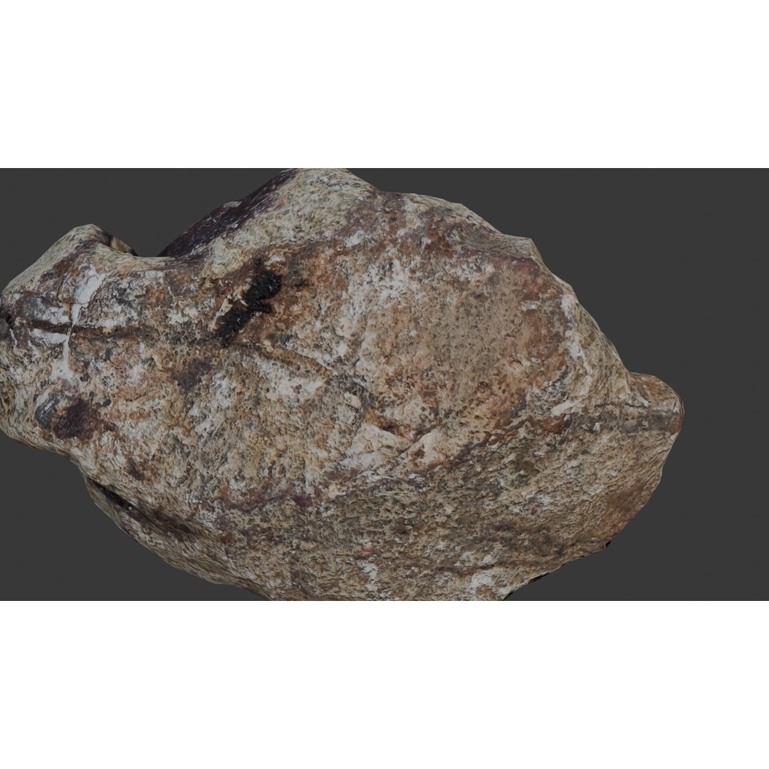 Weathered Boulder 3D Model – Low Poly Realistic Scan with PBR Textures - View 5