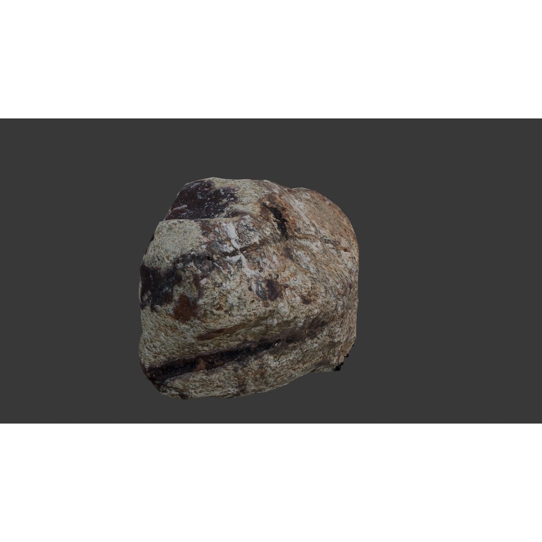 Weathered Boulder 3D Model – Low Poly Realistic Scan with PBR Textures - View 6