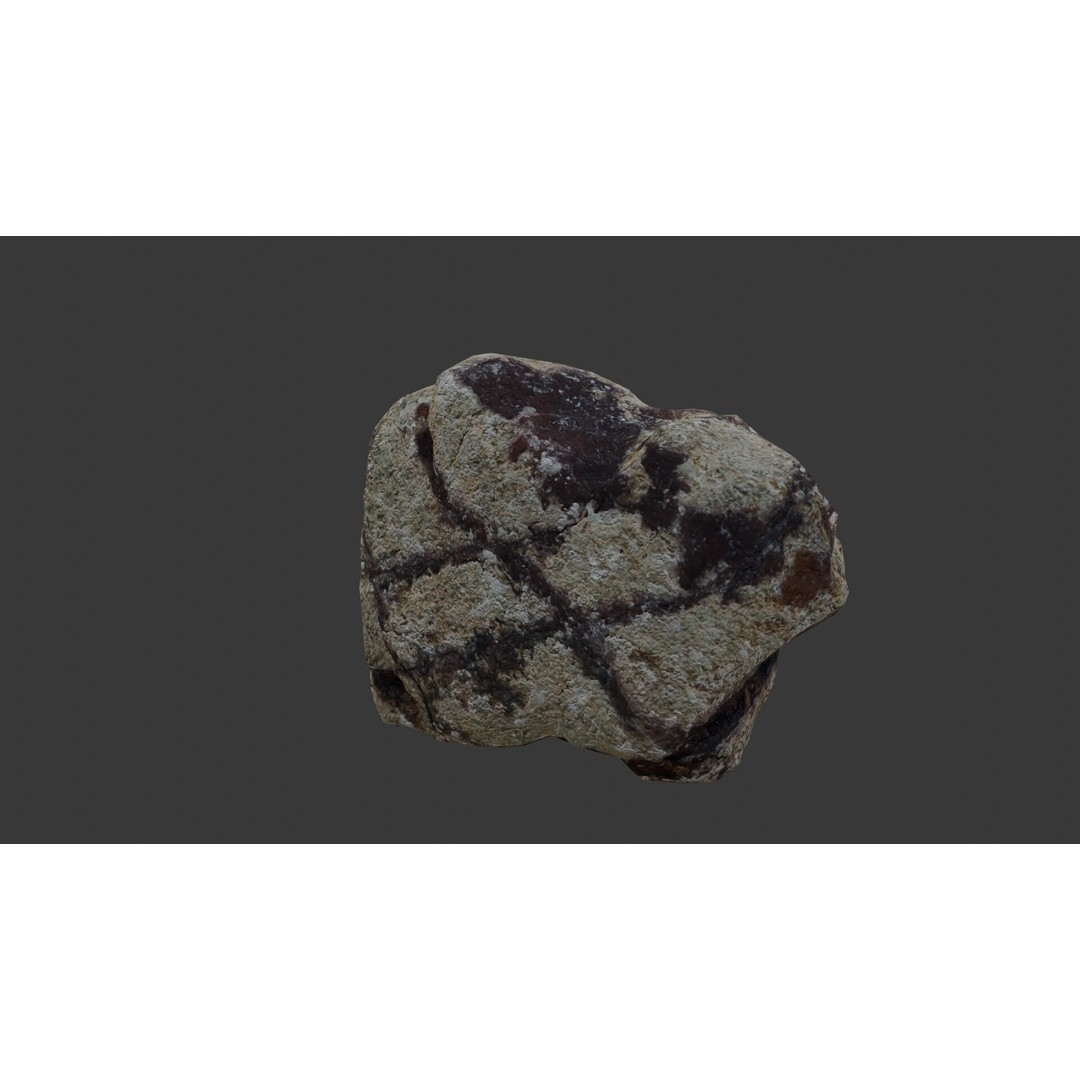 Weathered Boulder 3D Model – Low Poly Realistic Scan with PBR Textures - View 7