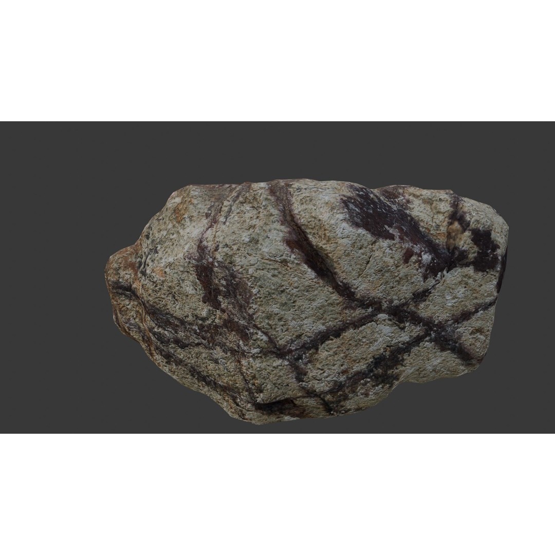 Weathered Boulder 3D Model – Low Poly Realistic Scan with PBR Textures - View 8