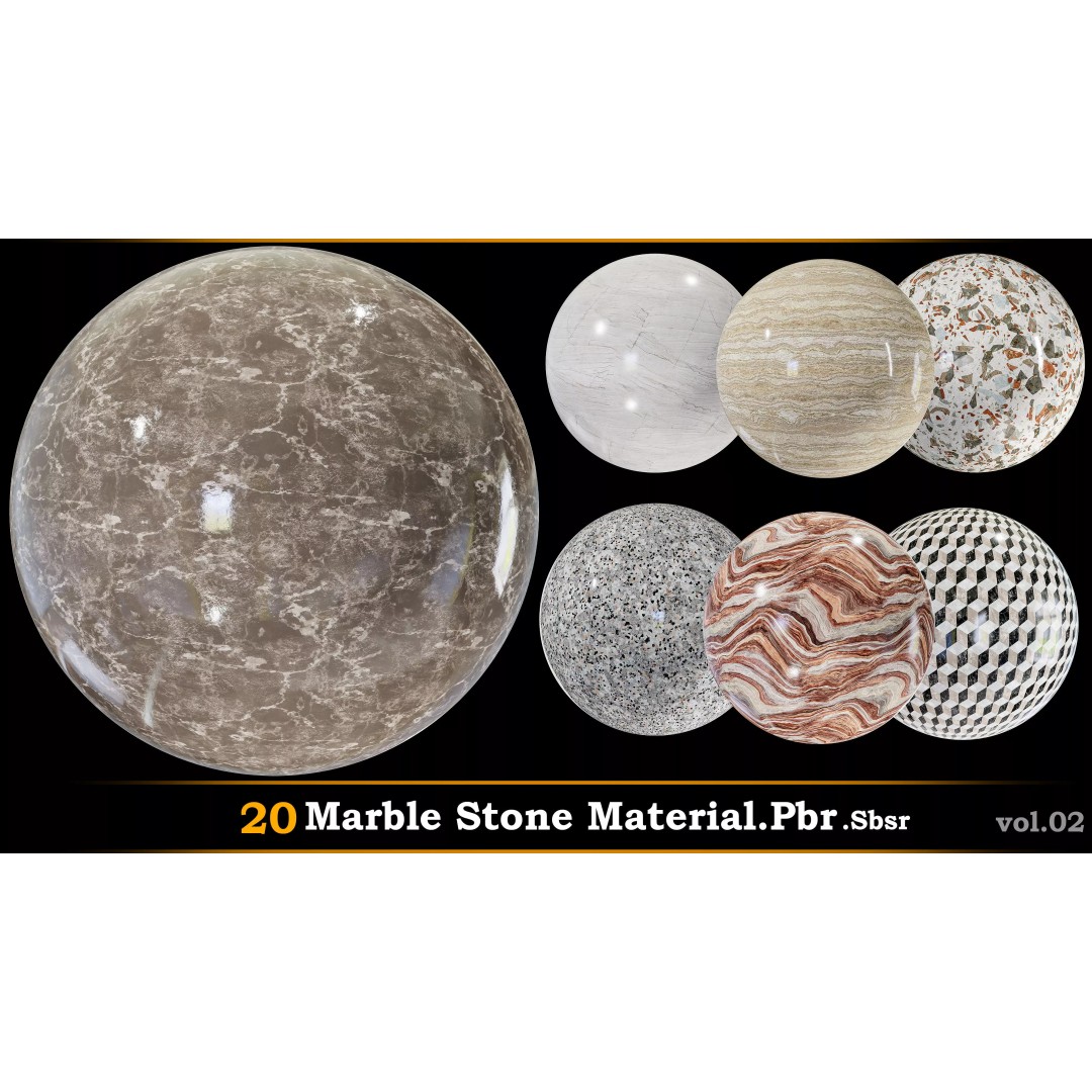 Marble Stone 3D Model – PBR Textures Collection, .sbsar & .PBR - View 2