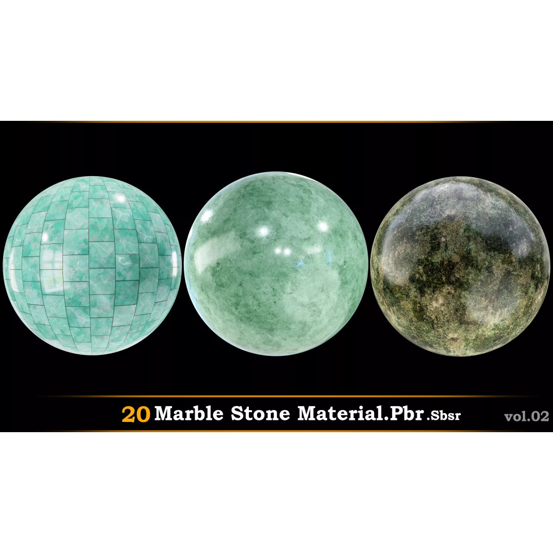 Marble Stone 3D Model – PBR Textures Collection, .sbsar & .PBR - View 3