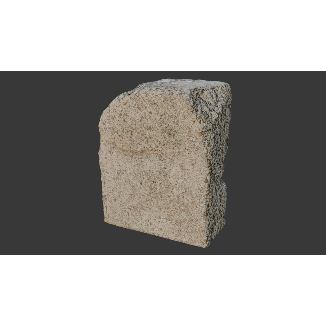 Rough Cut Stone Block 3D Model – Low Poly PBR Asset for Archviz