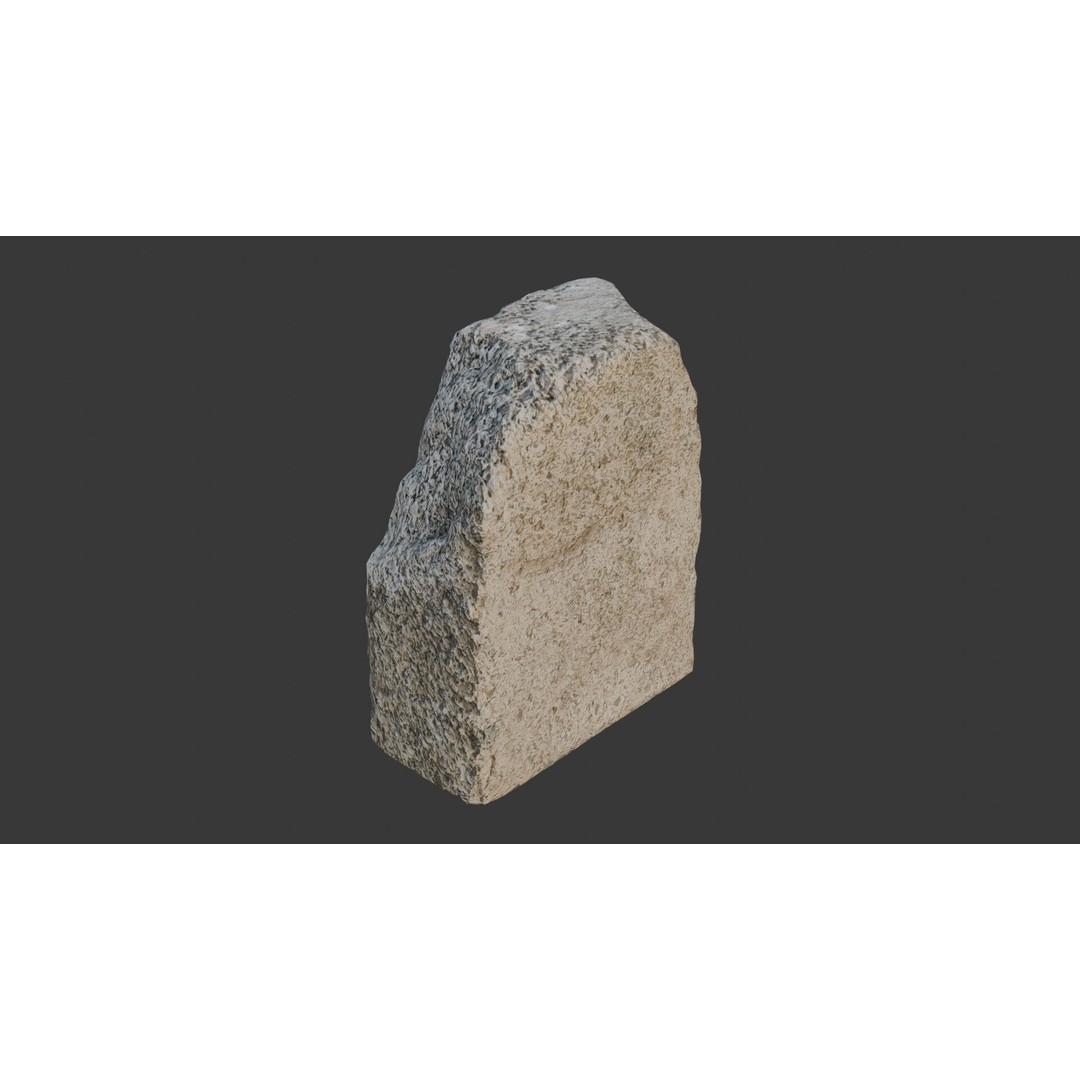 Rough Cut Stone Block 3D Model – Low Poly PBR Asset for Archviz - View 3