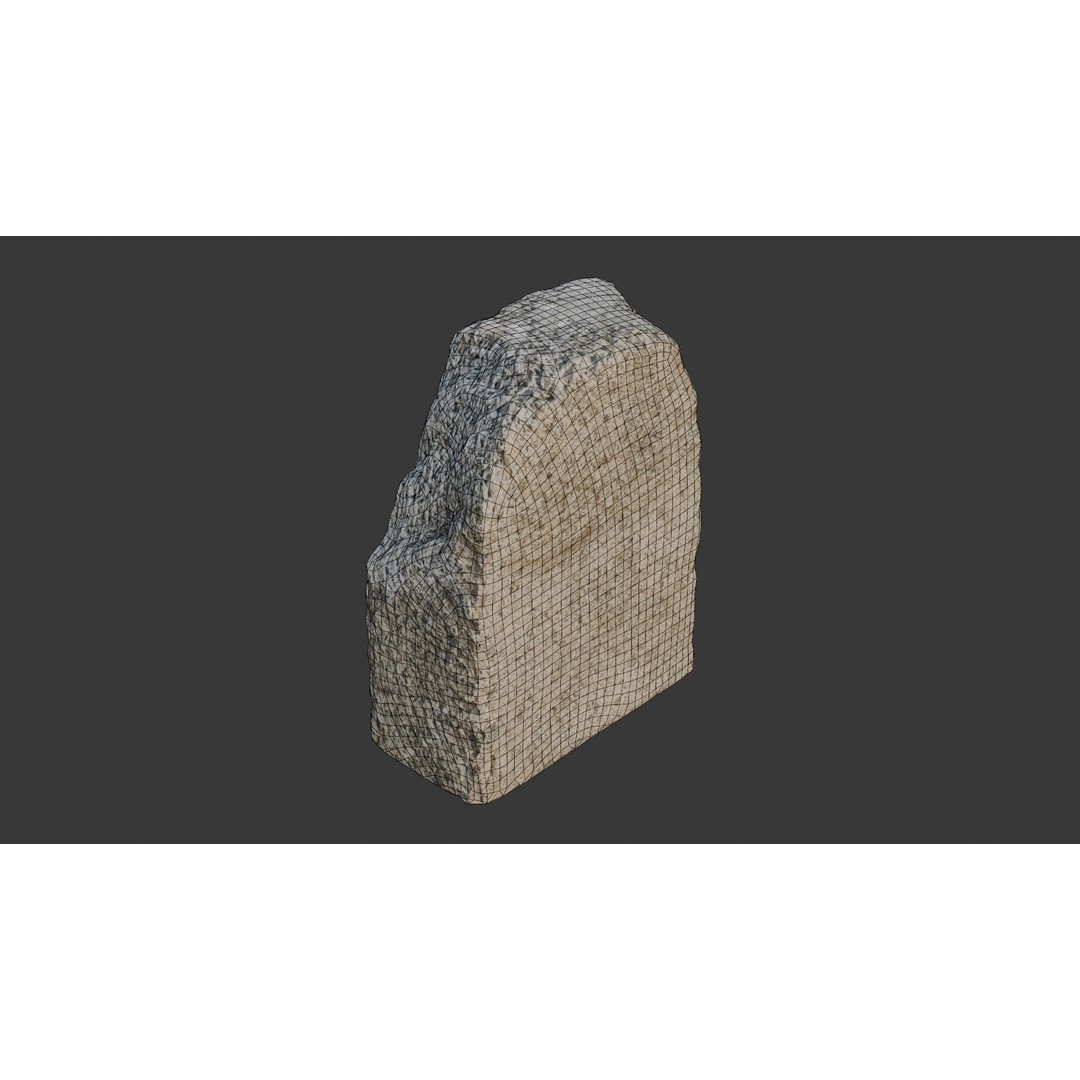 Rough Cut Stone Block 3D Model – Low Poly PBR Asset for Archviz - View 4