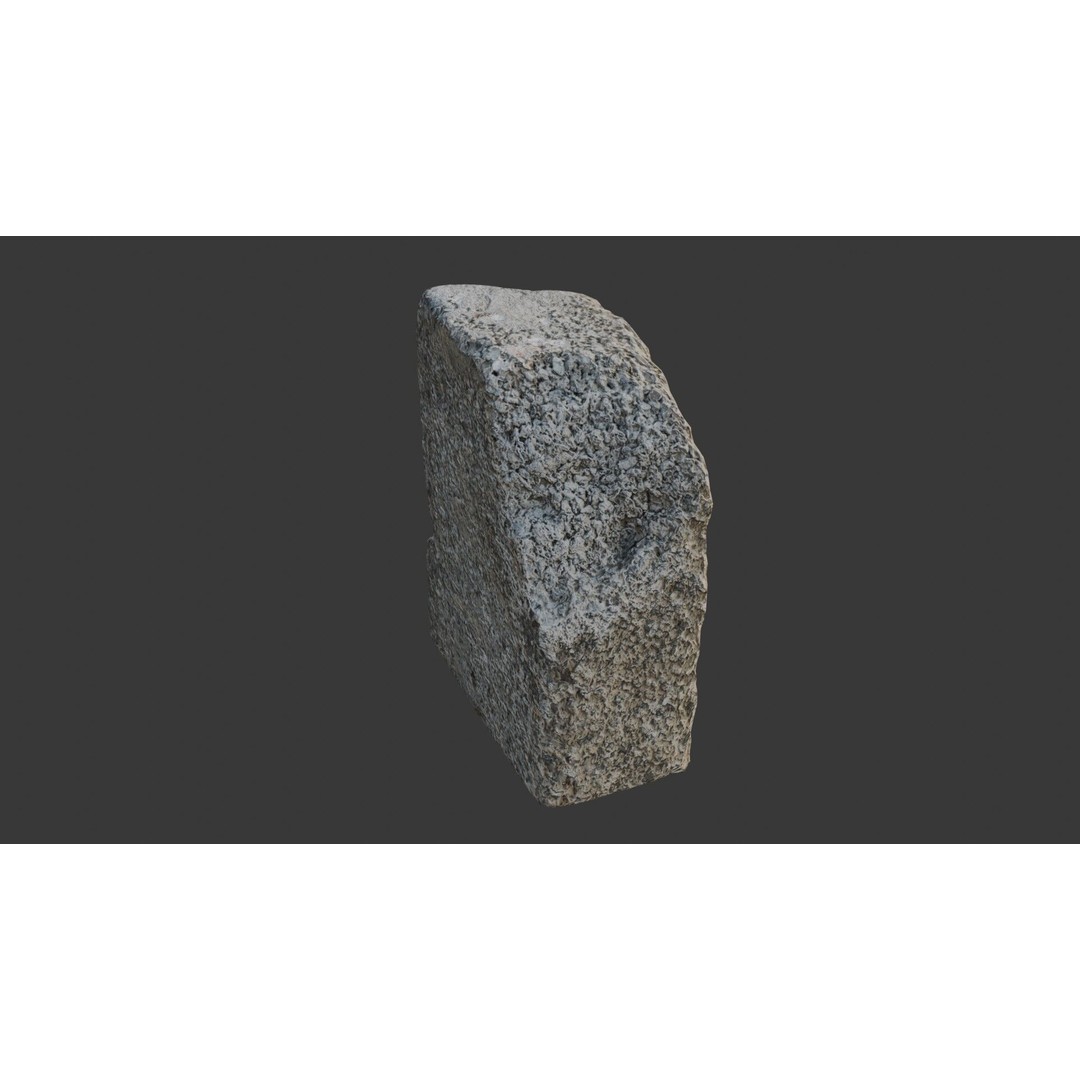 Rough Cut Stone Block 3D Model – Low Poly PBR Asset for Archviz - View 6