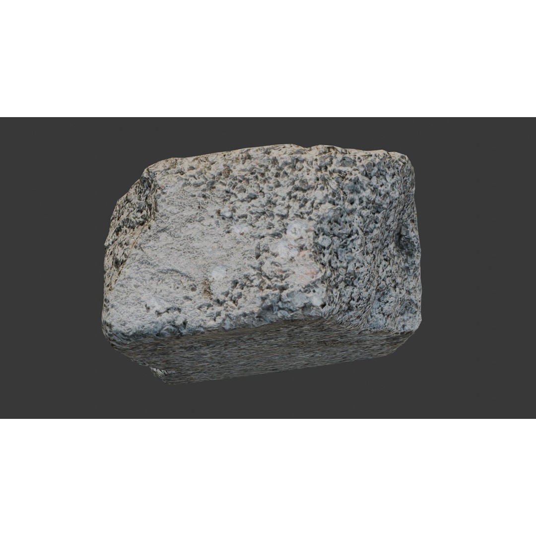 Rough Cut Stone Block 3D Model – Low Poly PBR Asset for Archviz - View 7