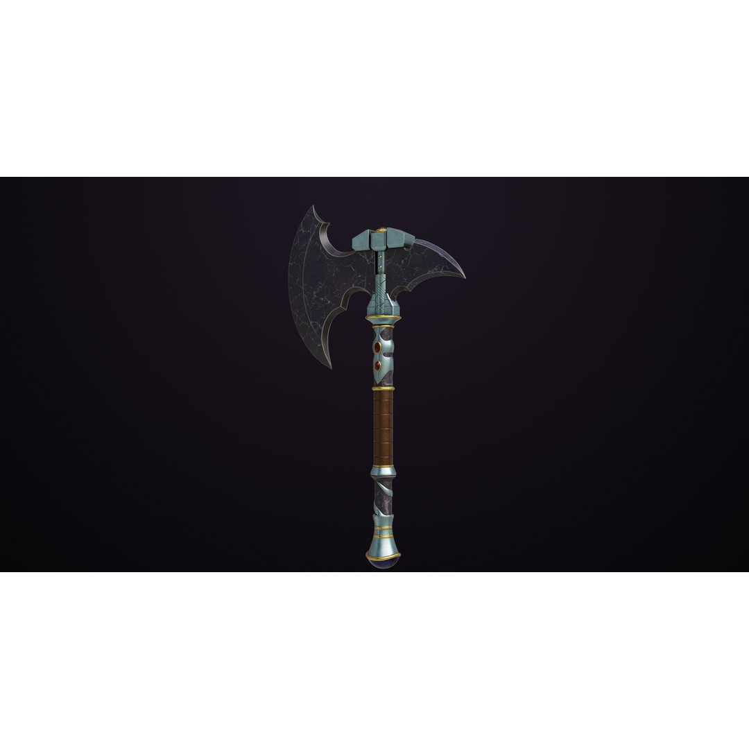 Battle Axe 3D Model – Low Poly PBR Weapon for Unity and Unreal - View 10