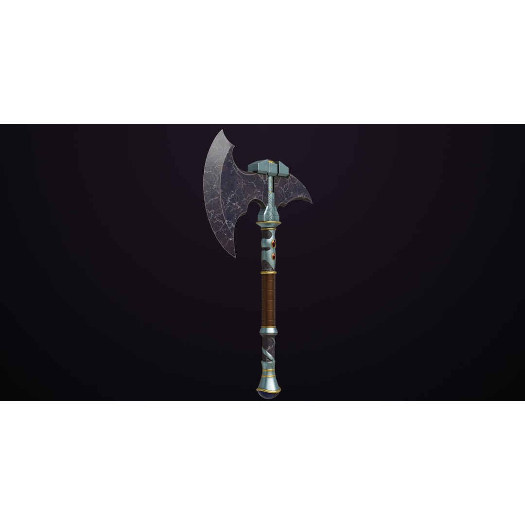 Battle Axe 3D Model – Low Poly PBR Weapon for Unity and Unreal - View 11