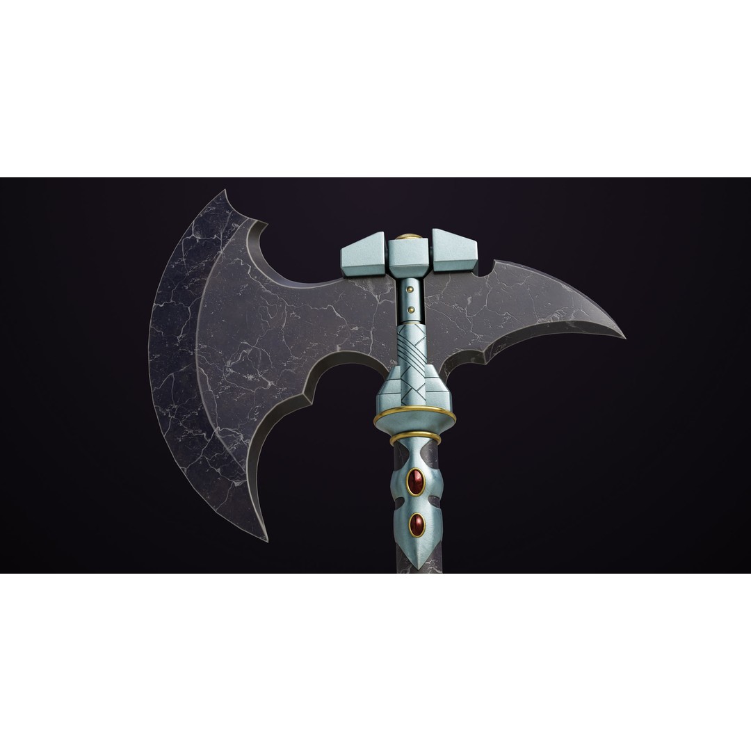 Battle Axe 3D Model – Low Poly PBR Weapon for Unity and Unreal - View 12