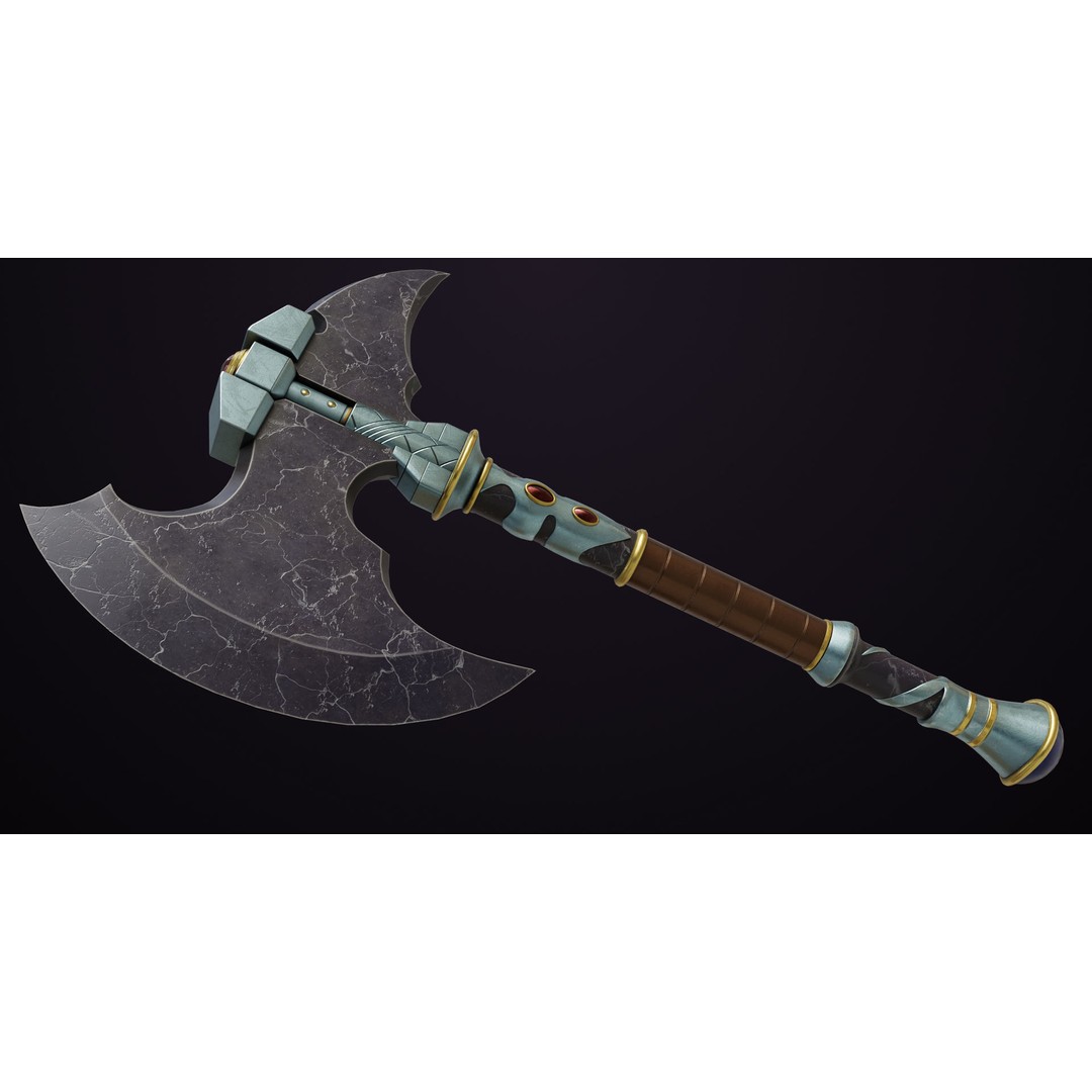 Battle Axe 3D Model – Low Poly PBR Weapon for Unity and Unreal - View 13