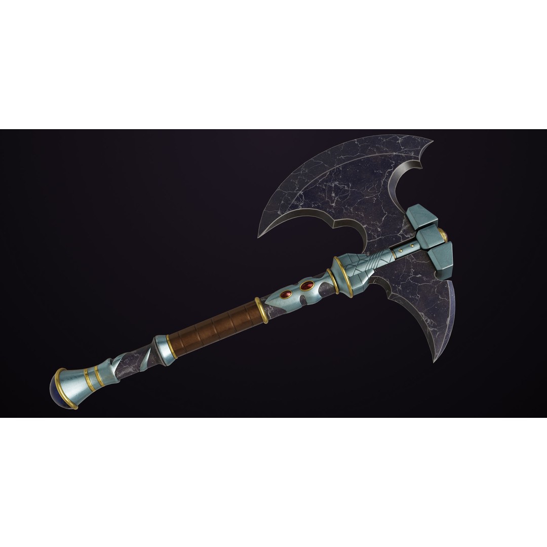 Battle Axe 3D Model – Low Poly PBR Weapon for Unity and Unreal - View 14