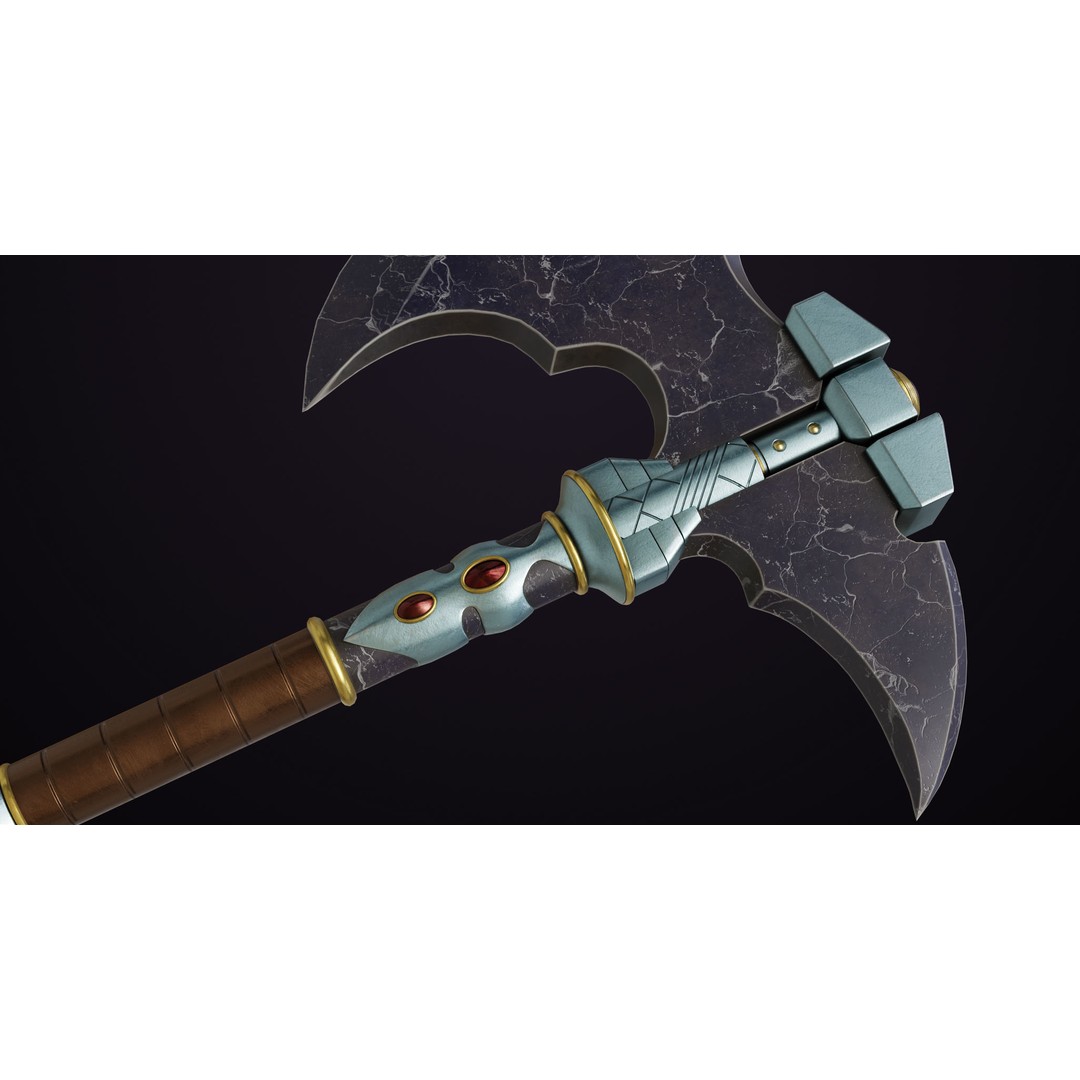 Battle Axe 3D Model – Low Poly PBR Weapon for Unity and Unreal - View 18