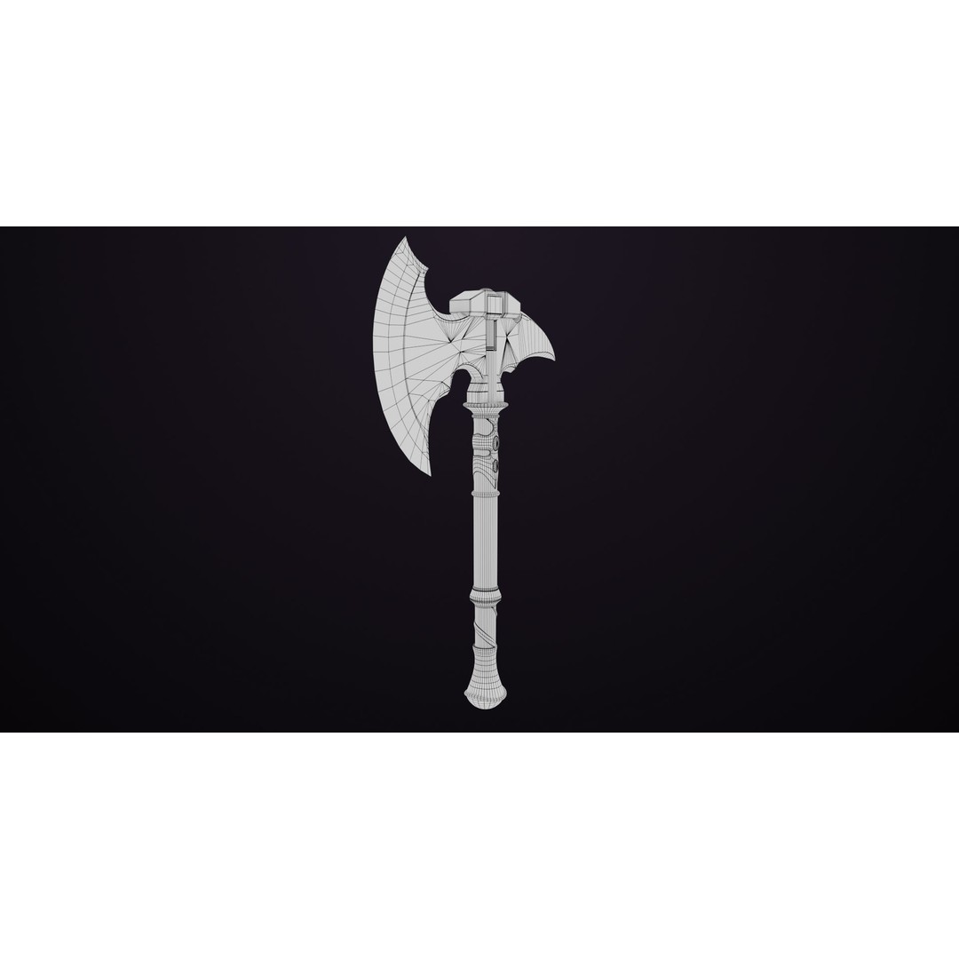 Battle Axe 3D Model – Low Poly PBR Weapon for Unity and Unreal - View 20