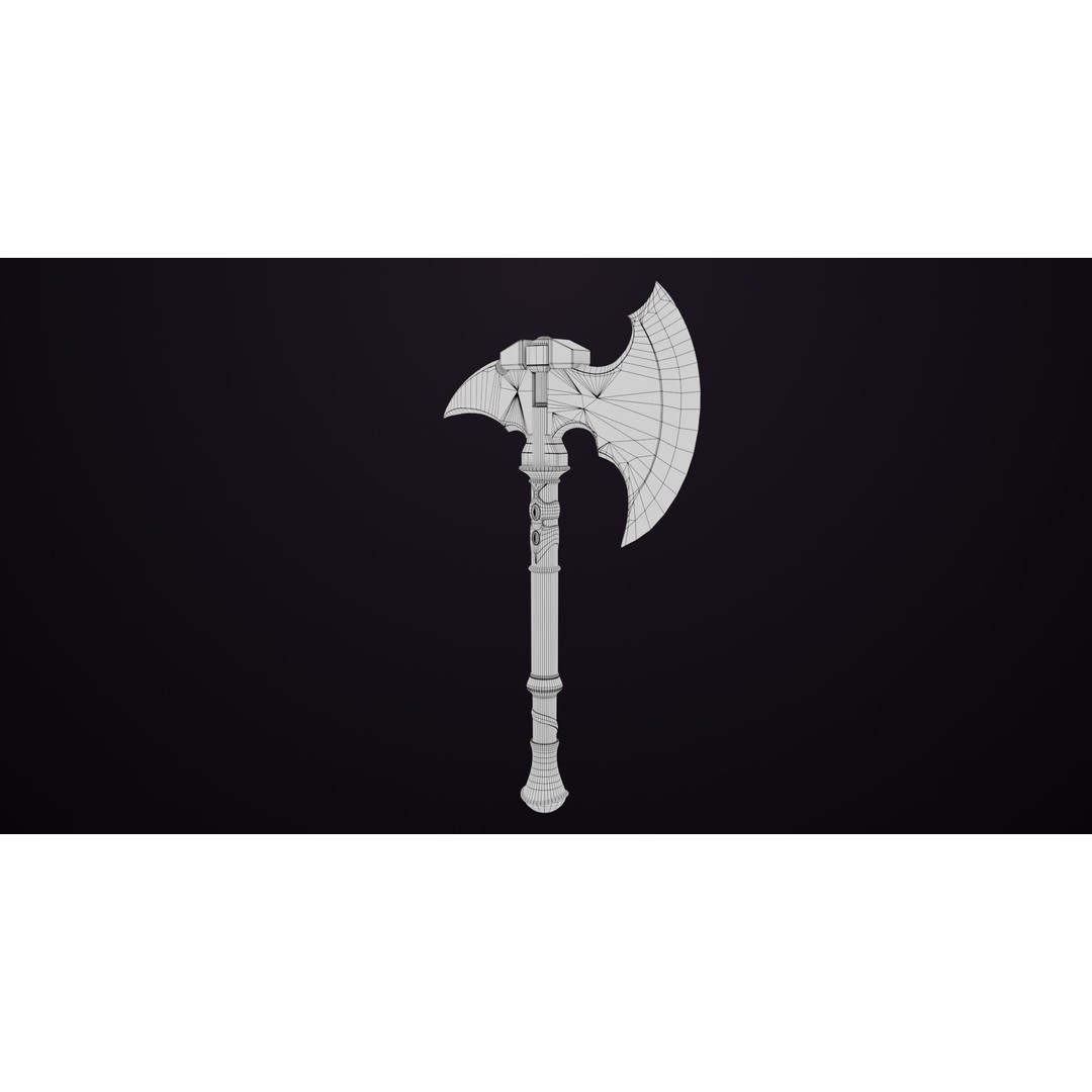 Battle Axe 3D Model – Low Poly PBR Weapon for Unity and Unreal - View 22