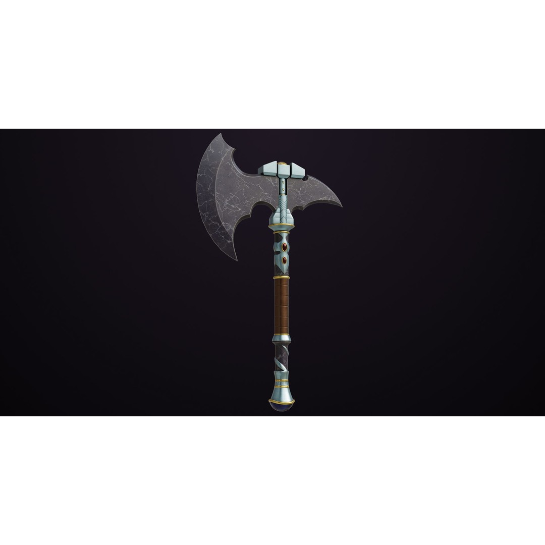 Battle Axe 3D Model – Low Poly PBR Weapon for Unity and Unreal - View 3