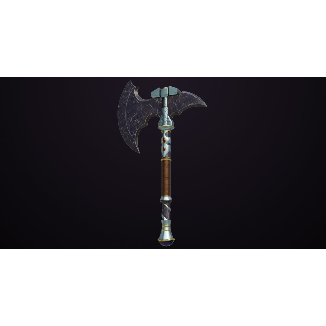 Battle Axe 3D Model – Low Poly PBR Weapon for Unity and Unreal - View 4