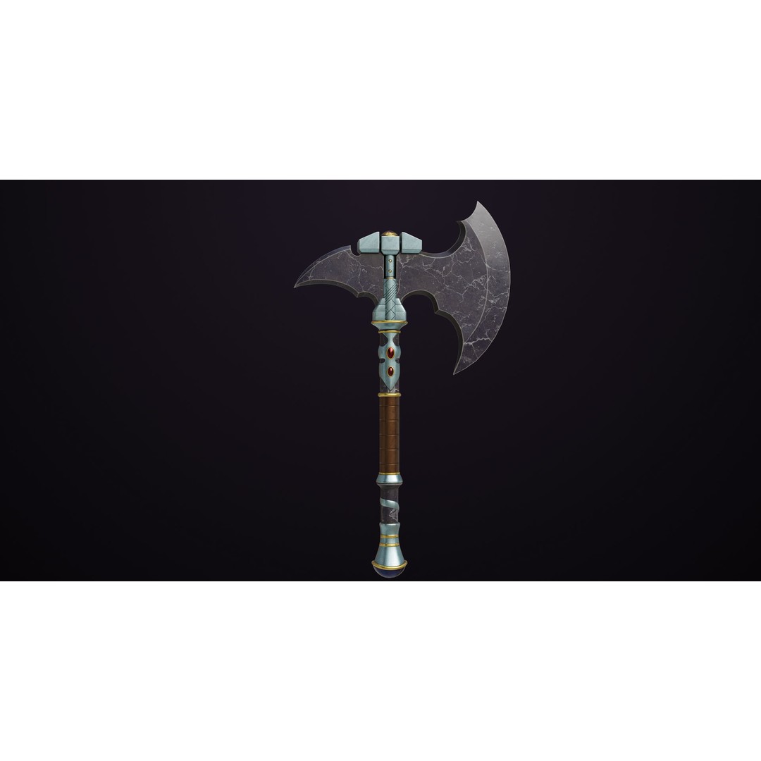 Battle Axe 3D Model – Low Poly PBR Weapon for Unity and Unreal - View 5