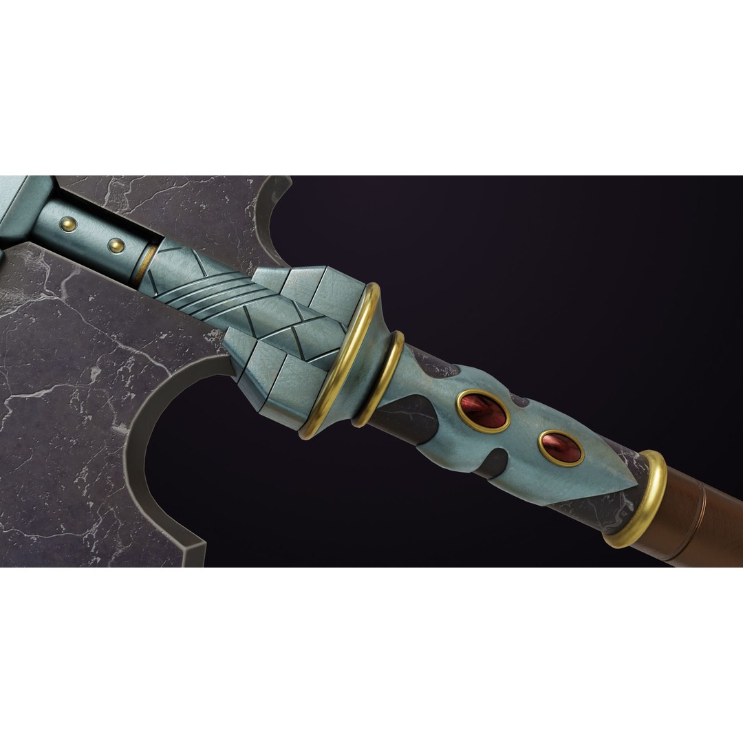 Battle Axe 3D Model – Low Poly PBR Weapon for Unity and Unreal - View 7
