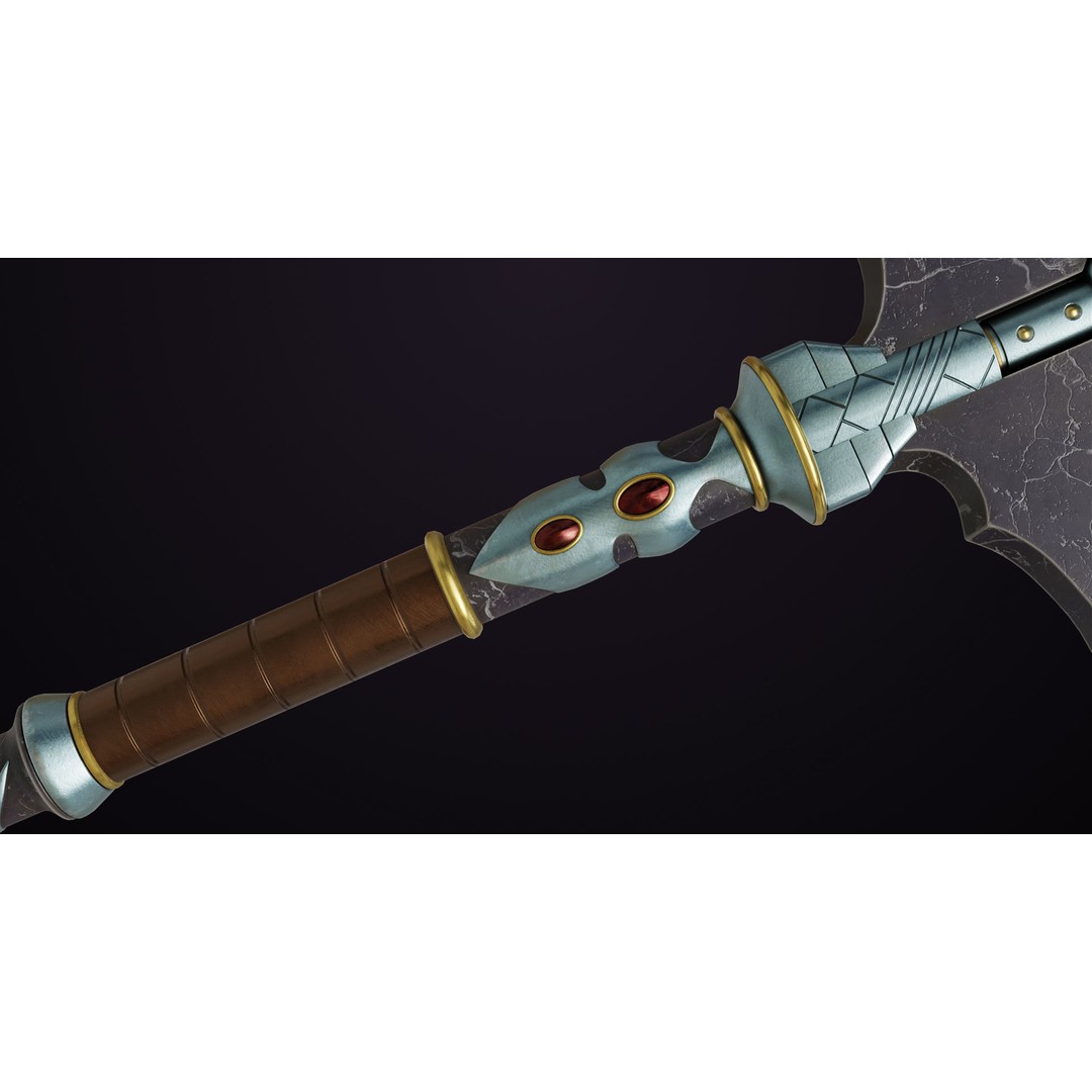 Battle Axe 3D Model – Low Poly PBR Weapon for Unity and Unreal - View 8