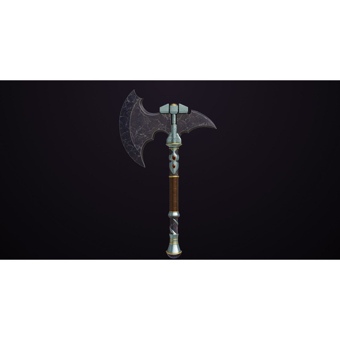 Battle Axe 3D Model – Low Poly PBR Weapon for Unity and Unreal - View 9