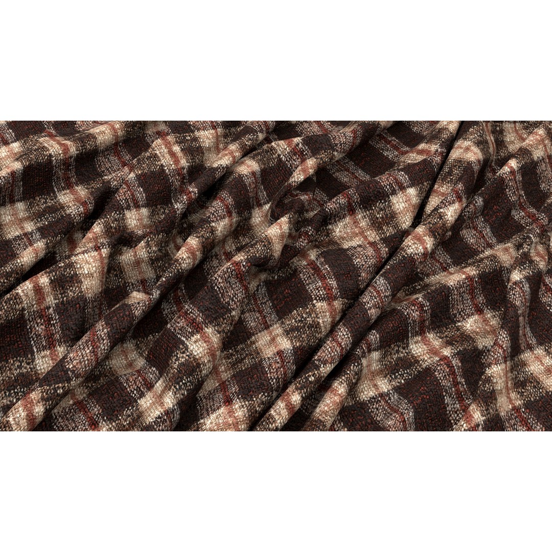 Plaid Fabric 3D Model – 4K Seamless PBR Textures, PNG