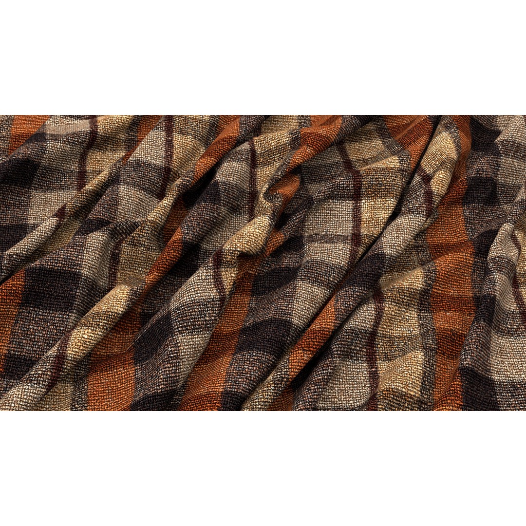Plaid Fabric 3D Model – 4K Seamless PBR Textures, PNG - View 11