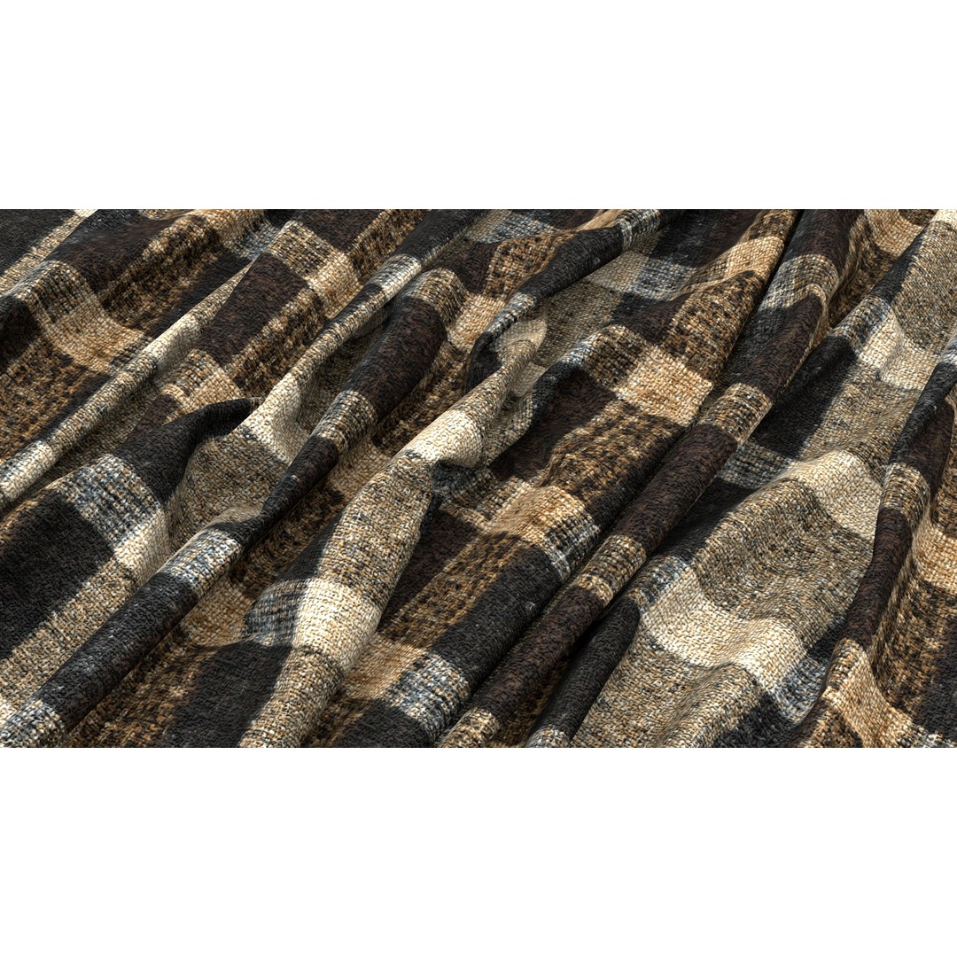 Plaid Fabric 3D Model – 4K Seamless PBR Textures, PNG - View 12