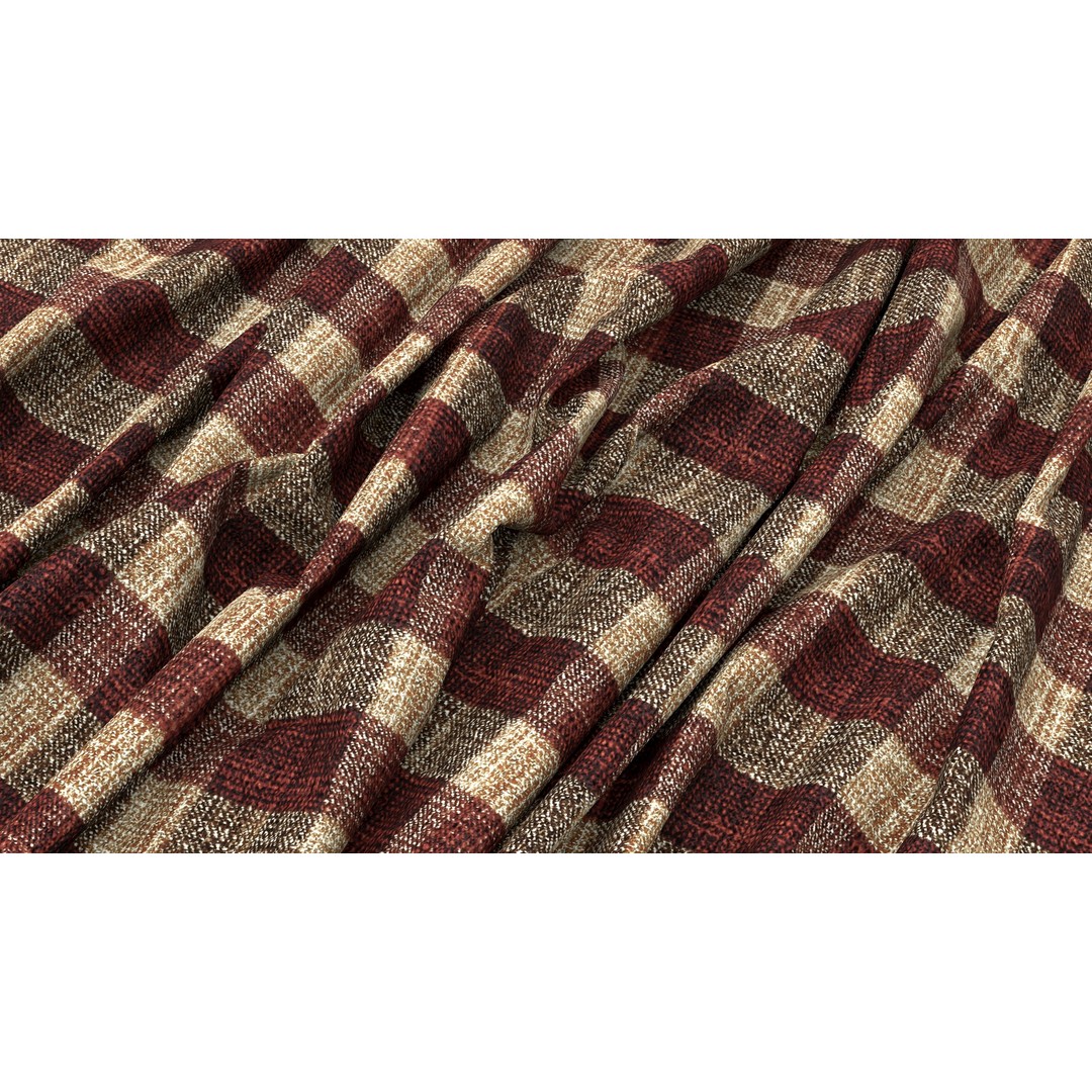 Plaid Fabric 3D Model – 4K Seamless PBR Textures, PNG - View 6
