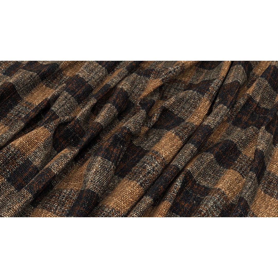 Plaid Fabric 3D Model – 4K Seamless PBR Textures, PNG - View 7
