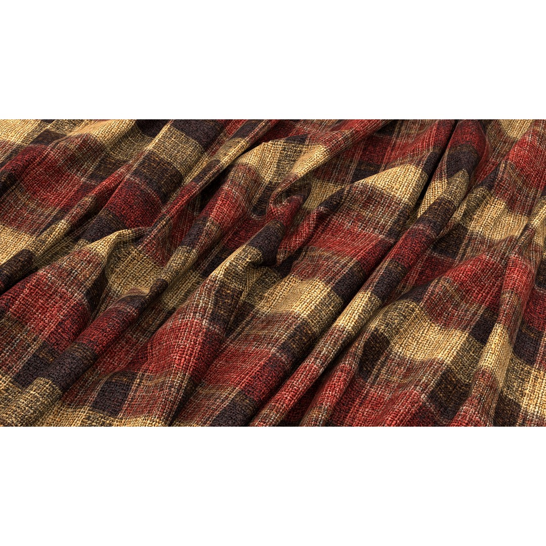 Plaid Fabric 3D Model – 4K Seamless PBR Textures, PNG - View 8